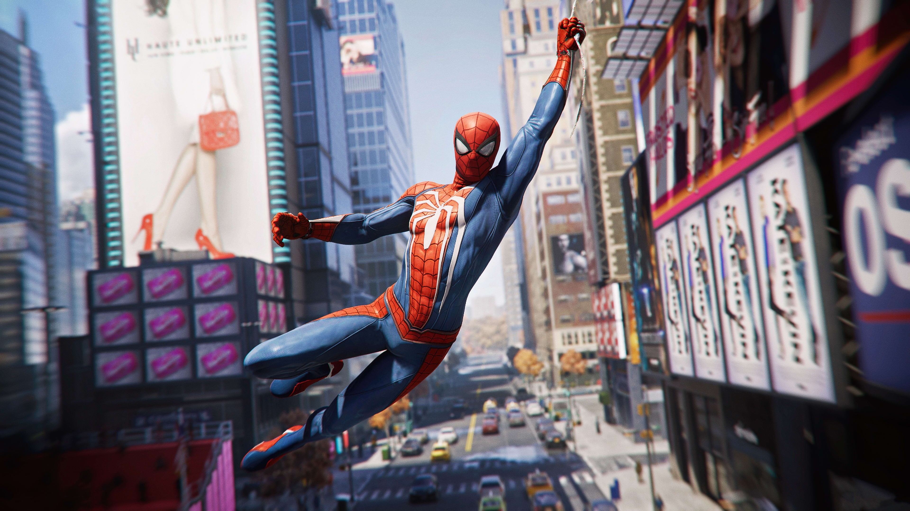 Hero, Advertising, Web, Spider-Man, Marvel’s Spider-Man, Game, PS4, The game, Marvel, Buildings, Flies, Costume, Superhero, Screenshot, PlayStation 4, Building, HD Wallpaper