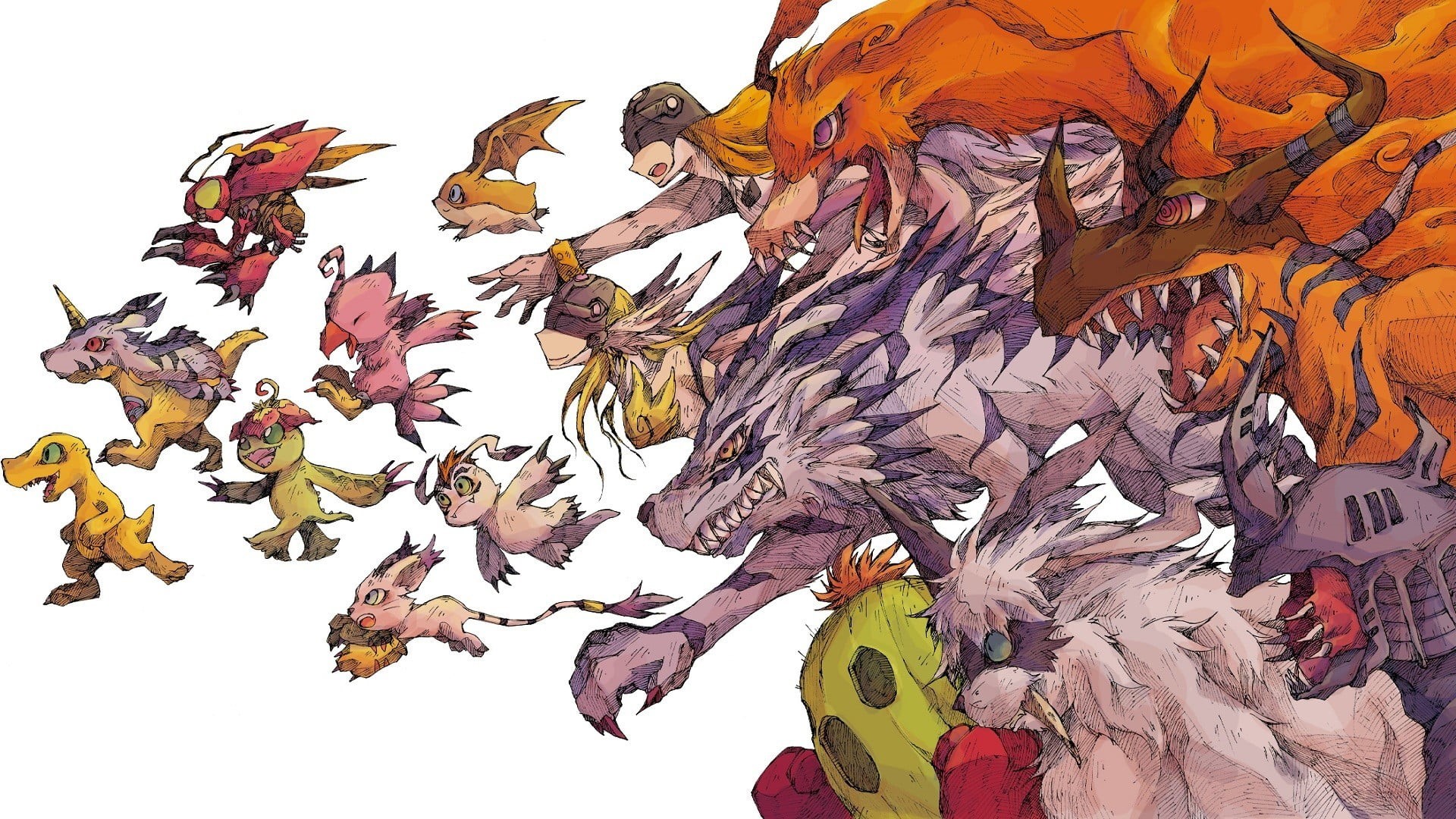 characters, art and craft, Digimon, 1080P, multi colored, leaves, close-up, anime, nature, angewomon, creativity, no people, plant part, dry, HD Wallpaper