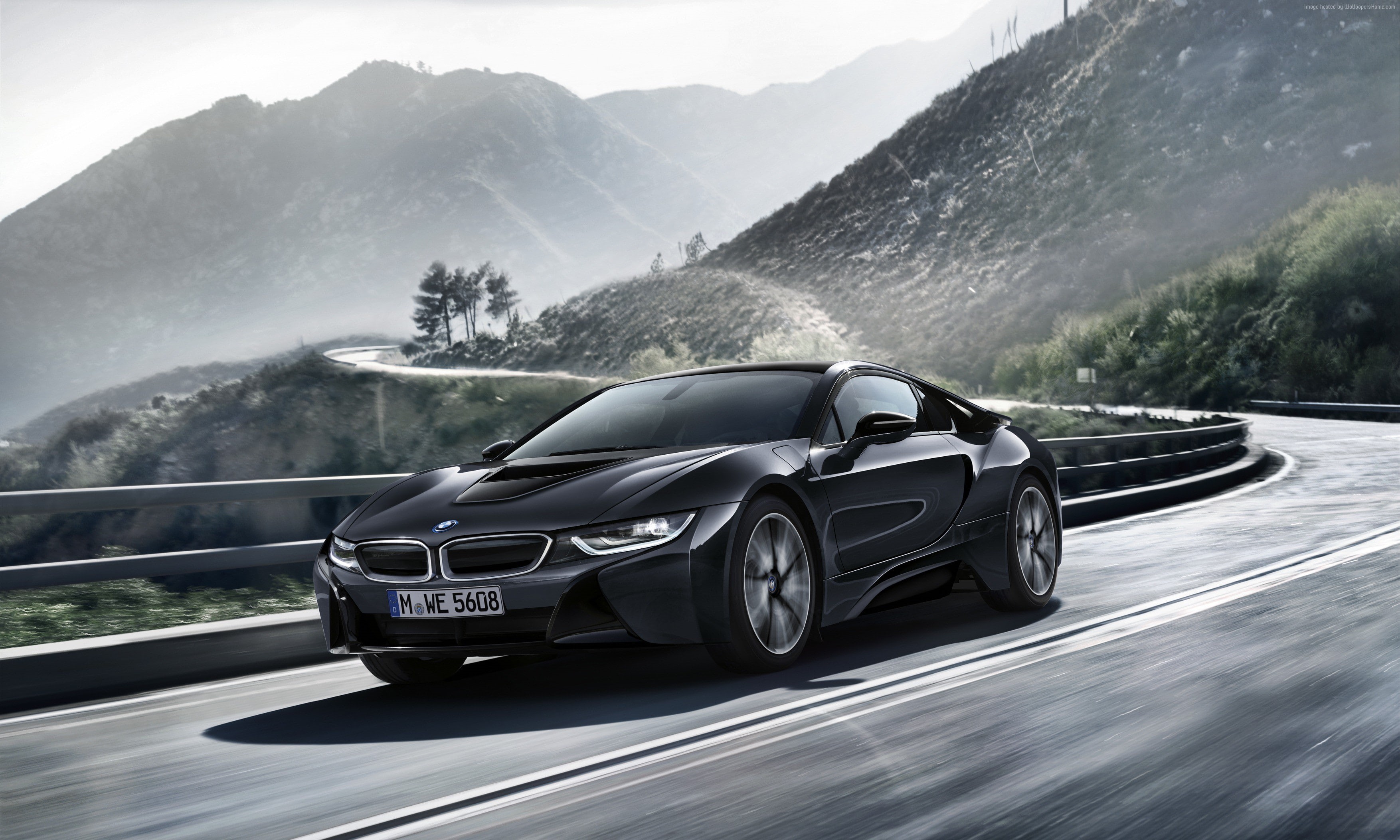 2K, black, paris auto show 2016, BMW i8 " Protonic Dark Silver Edition", HD Wallpaper