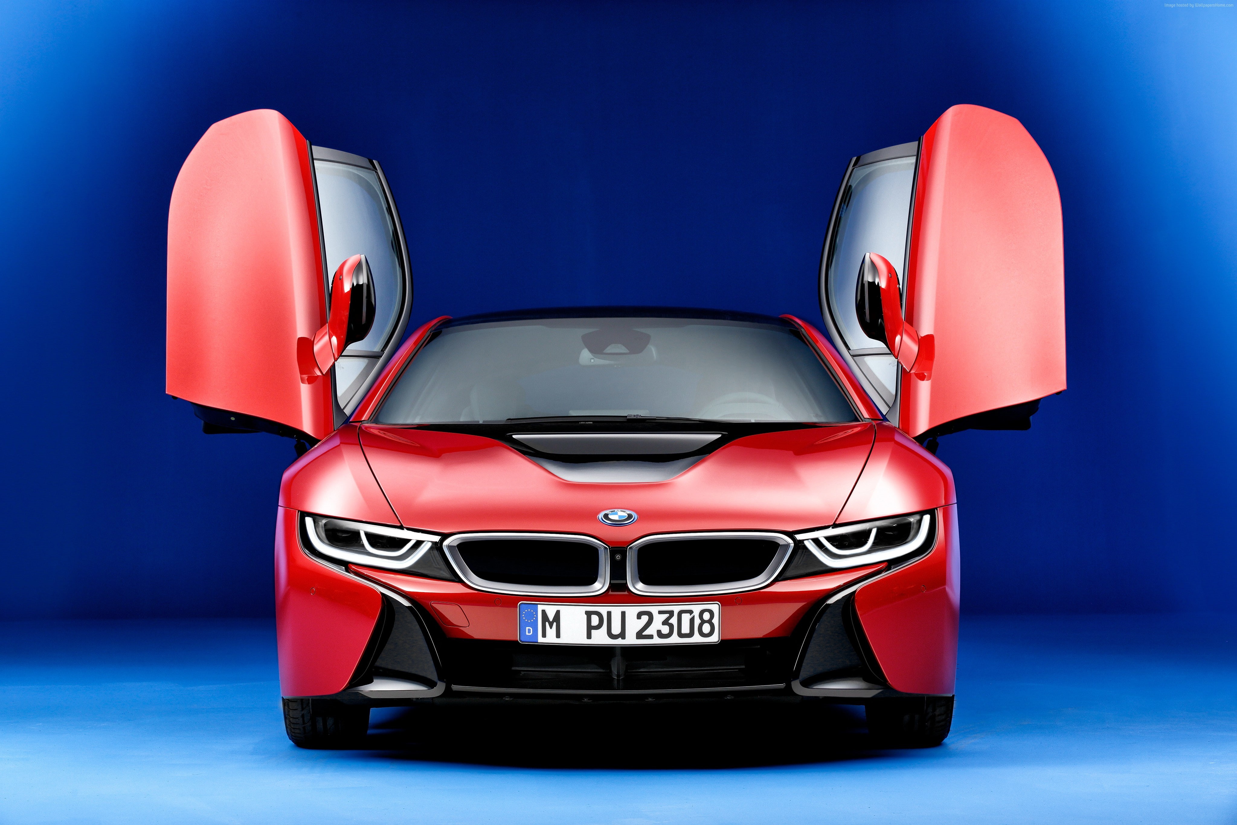 hybrid, 4K, BMW i8 " Protonic Red Edition", Geneva Motor Show 2016, red, HD Wallpaper
