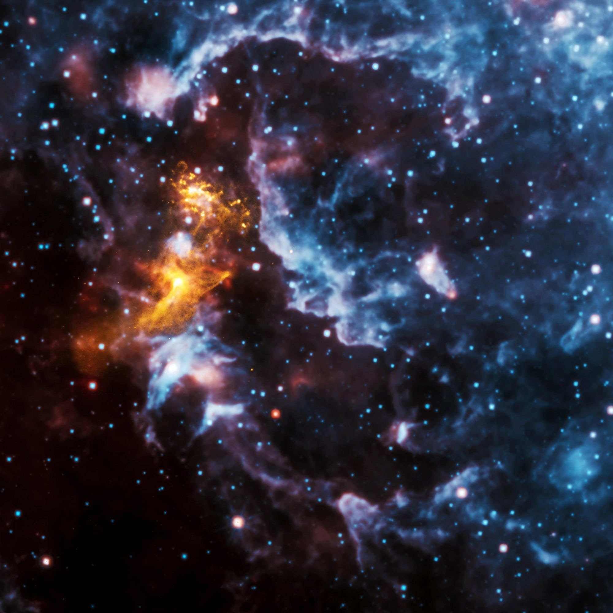 dust, milky way, illuminated, nature, glowing, chandra x-ray observatory, abstract, sky, night, astronomy, blue, space exploration, pulsar, luminosity, Phone HD Wallpaper