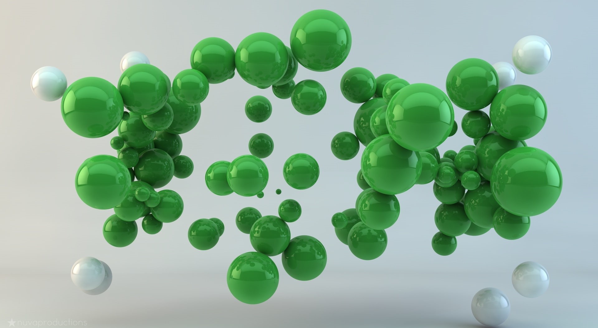 molecule, 3d balls, 3D, illustration, no people, indoors, science, nature, 1080P, balls, molecules, molecular structure, chemistry, white, abstract, shape, HD Wallpaper