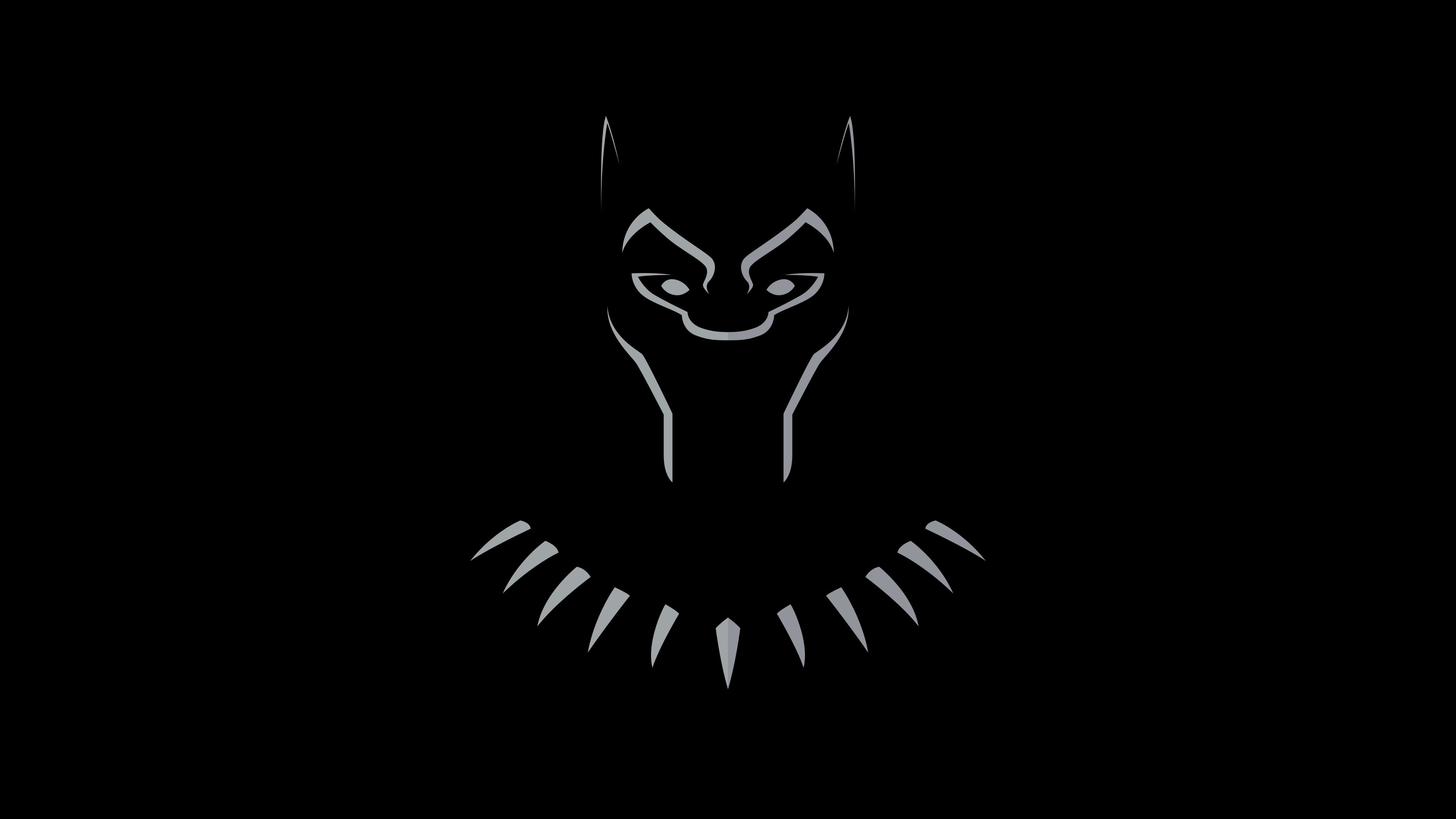 flat, digital, art, 4K, black, panther, HD Wallpaper