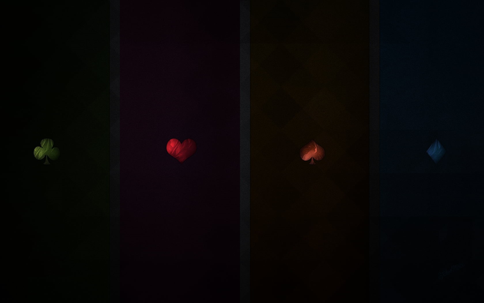 night, plant, nature, 720P, red, heart, dark, indoors, poker, copy space, studio shot, close-up, video games, three objects, cabinet, black background, HD Wallpaper