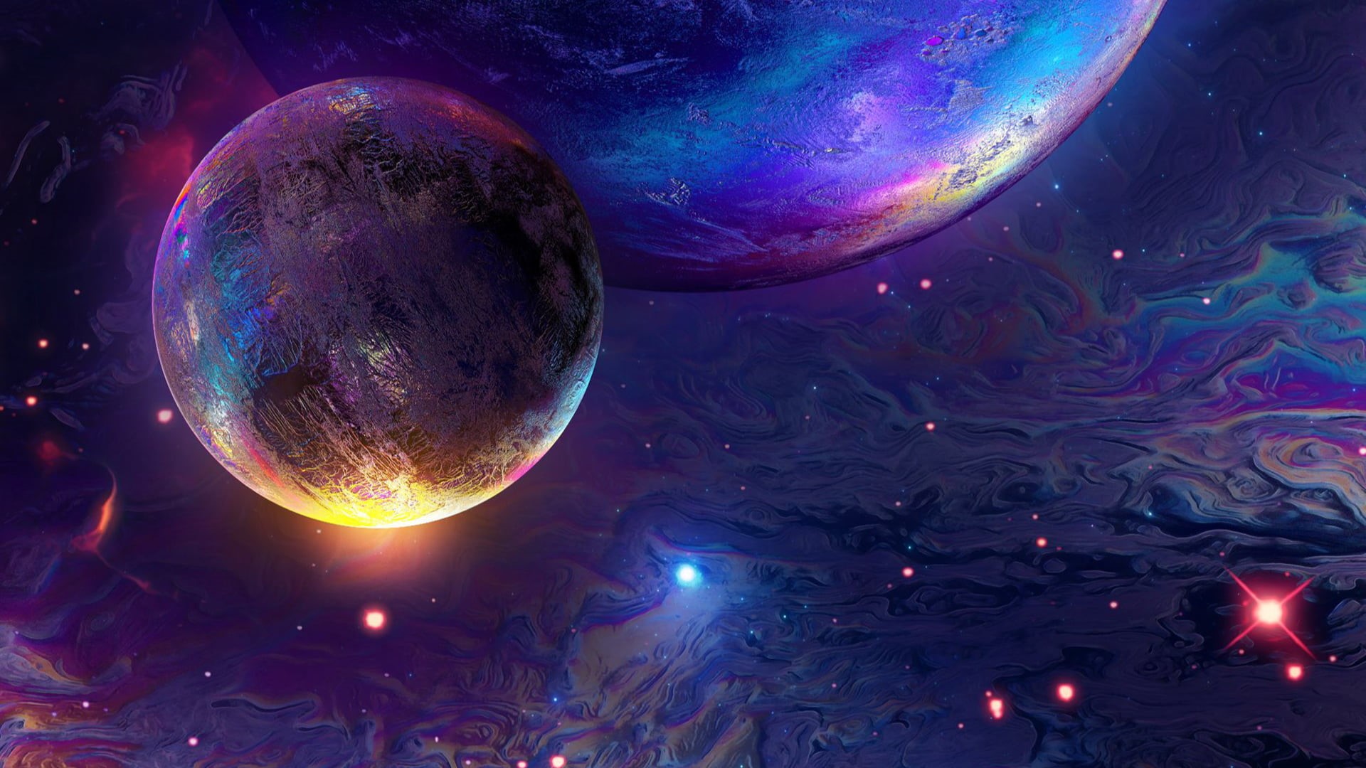abstract, digital art, 1080P, space, Stu Ballinger, HD Wallpaper