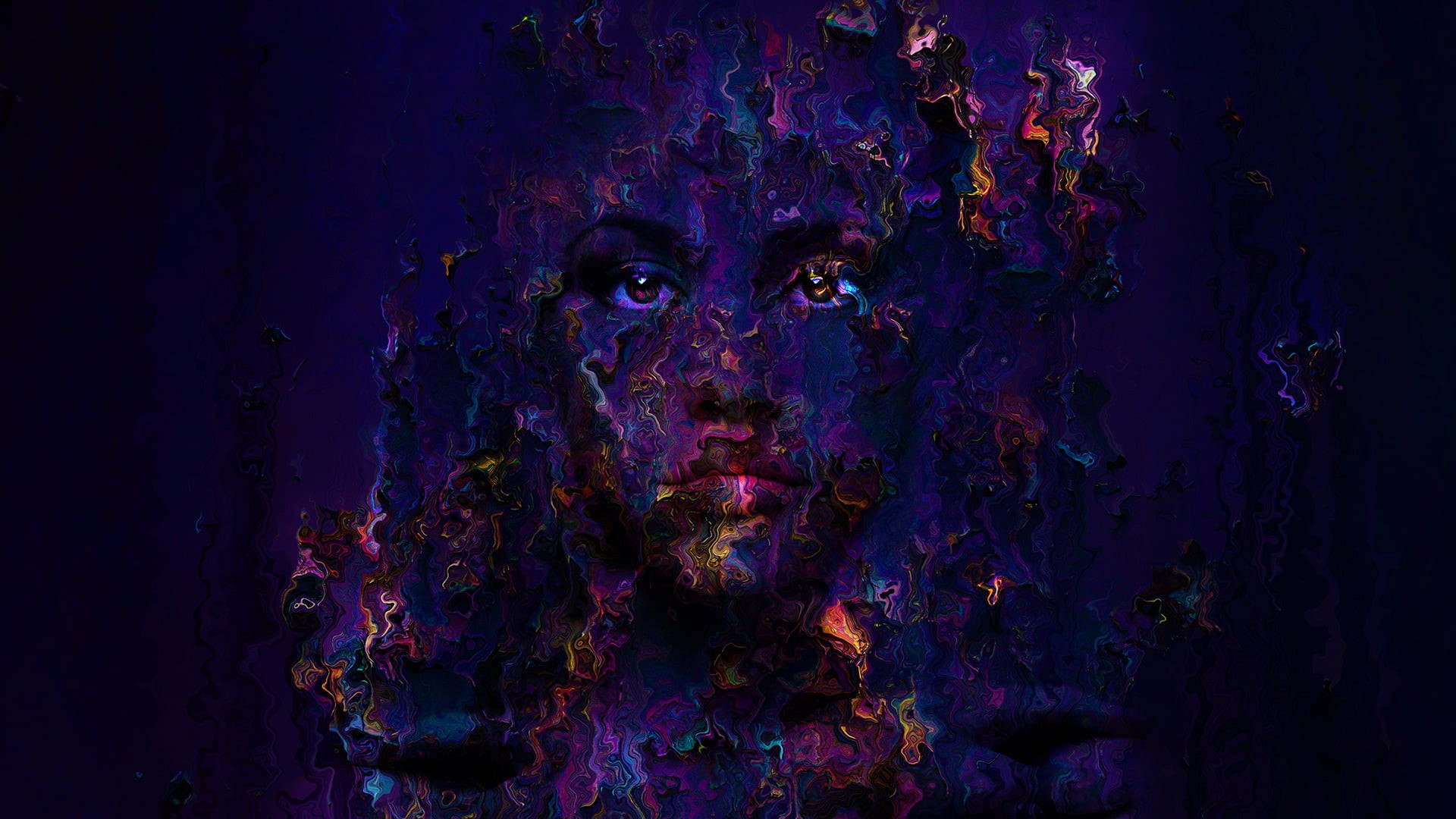 looking at viewer, 1080P, Stu Ballinger, abstract, women, HD Wallpaper