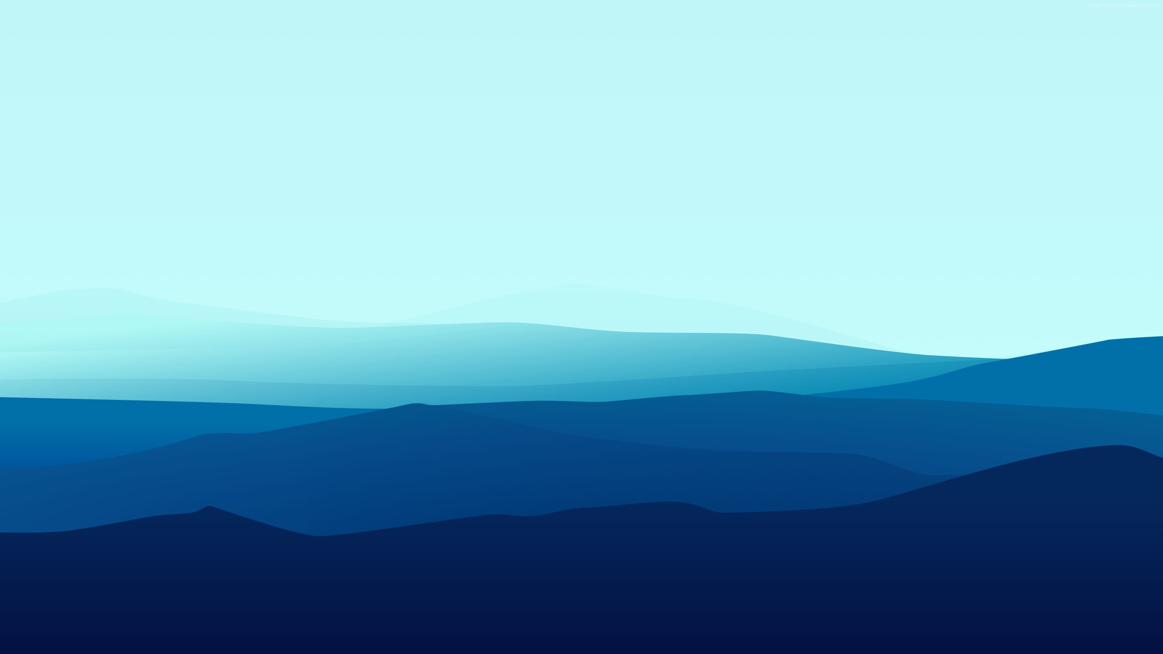 flat, fog, blue, 4k, 5k, 4K, iphone, landscape, forest, HD Wallpaper