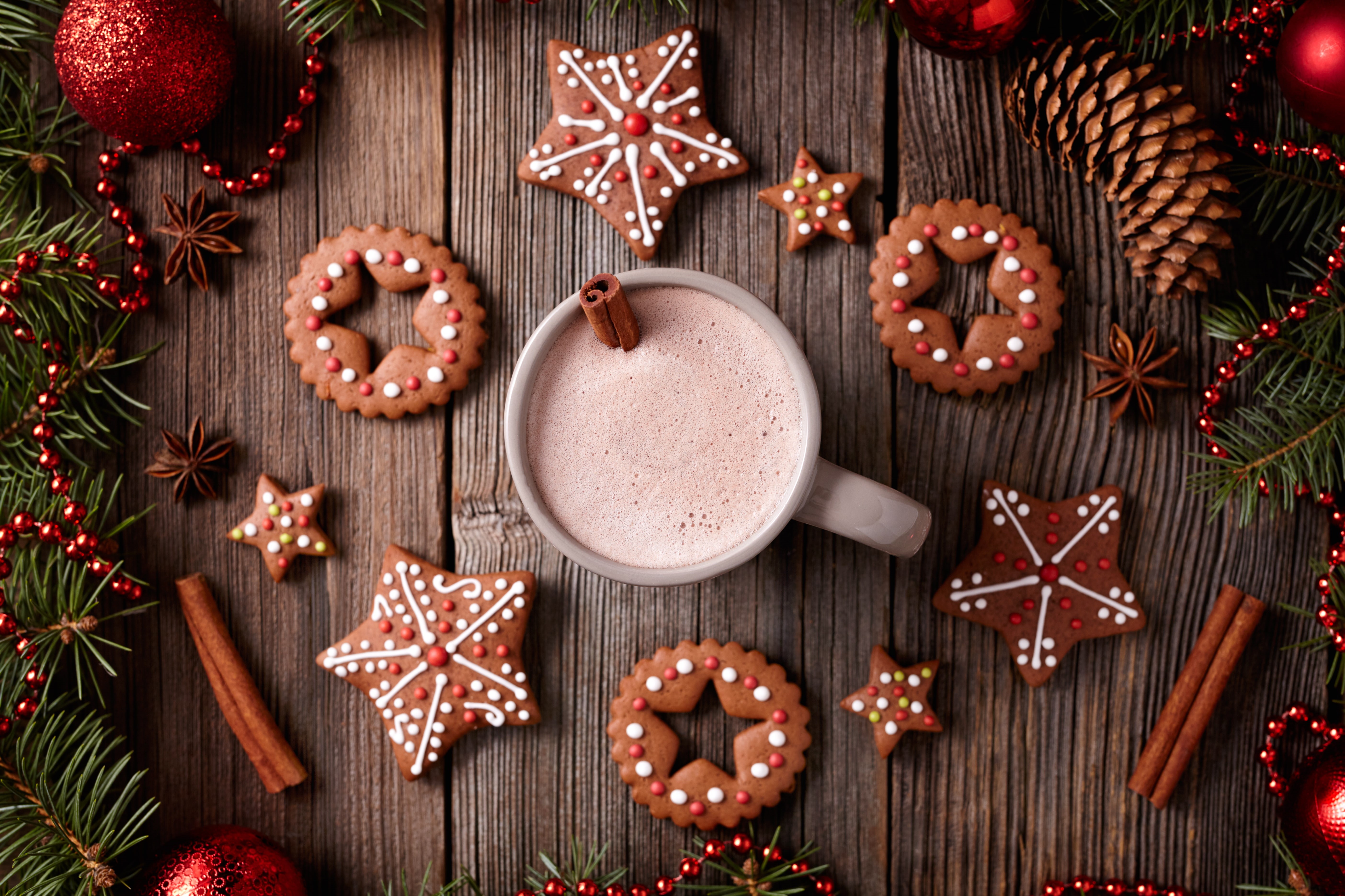 cup, copy Space, branch, decoration, star Shape, drink, glaze, shape, cinnamon, tea, no People, table, tree, coffee - Drink, refreshment, christmas Ornament, HD Wallpaper