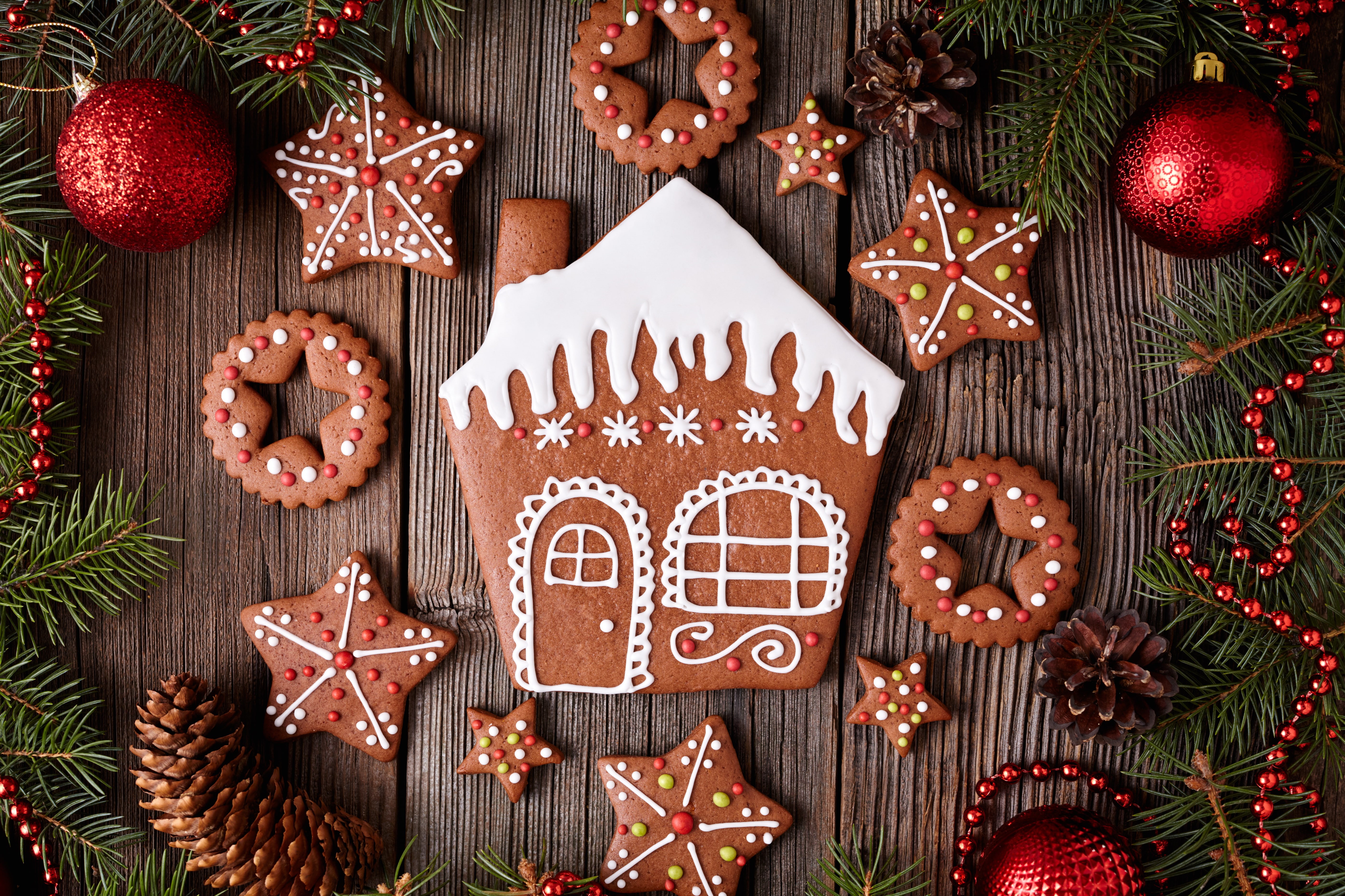 5K, glaze, decoration, cakes, cookies, New Year, gingerbread, sweet, Christmas, Merry, Xmas, HD Wallpaper