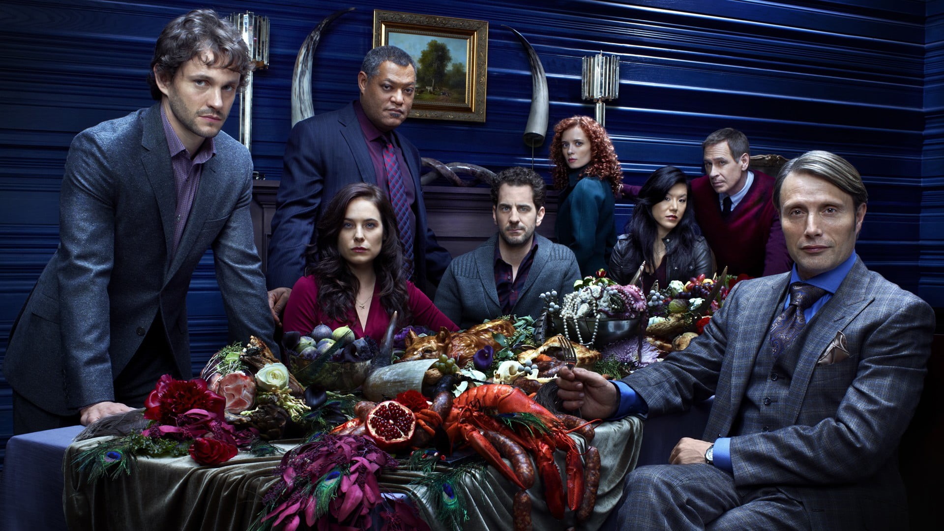 show, emotion, adult, women, young men, TV, three quarter length, group of people, people, mid adult men, Hannibal, indoors, standing, males, clothing, HD Wallpaper