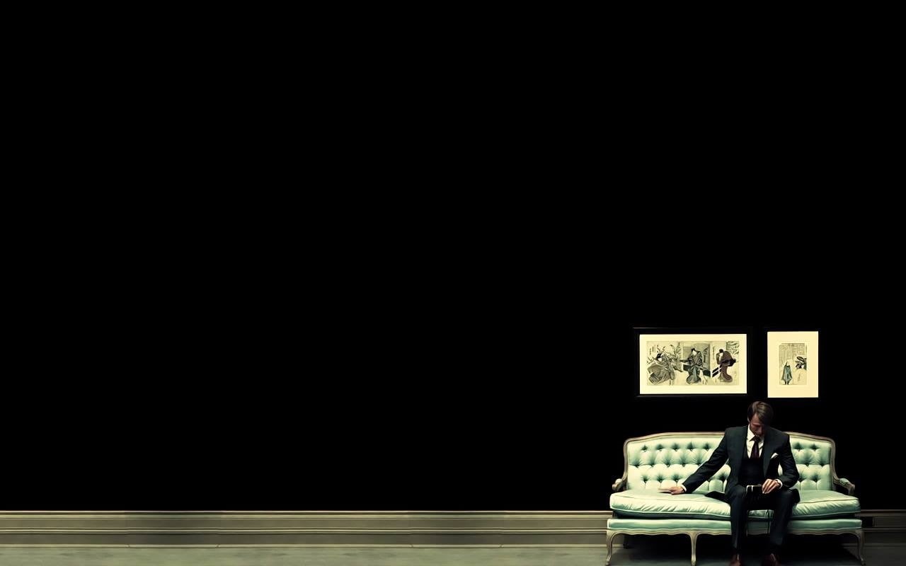 built structure, architecture, no people, electric lamp, dark, Hannibal, black background, home interior, absence, furniture, container, TV, copy space, HD Wallpaper