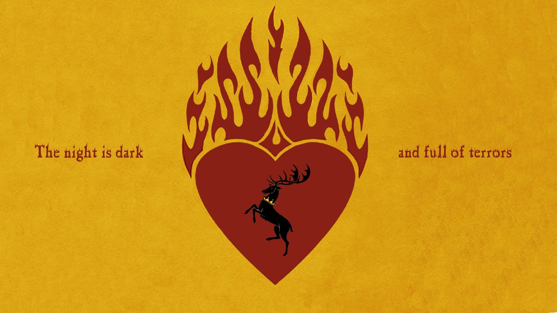 game of thrones stannis baratheon stags house baratheon yellow background hearts, 1080P, HD Wallpaper