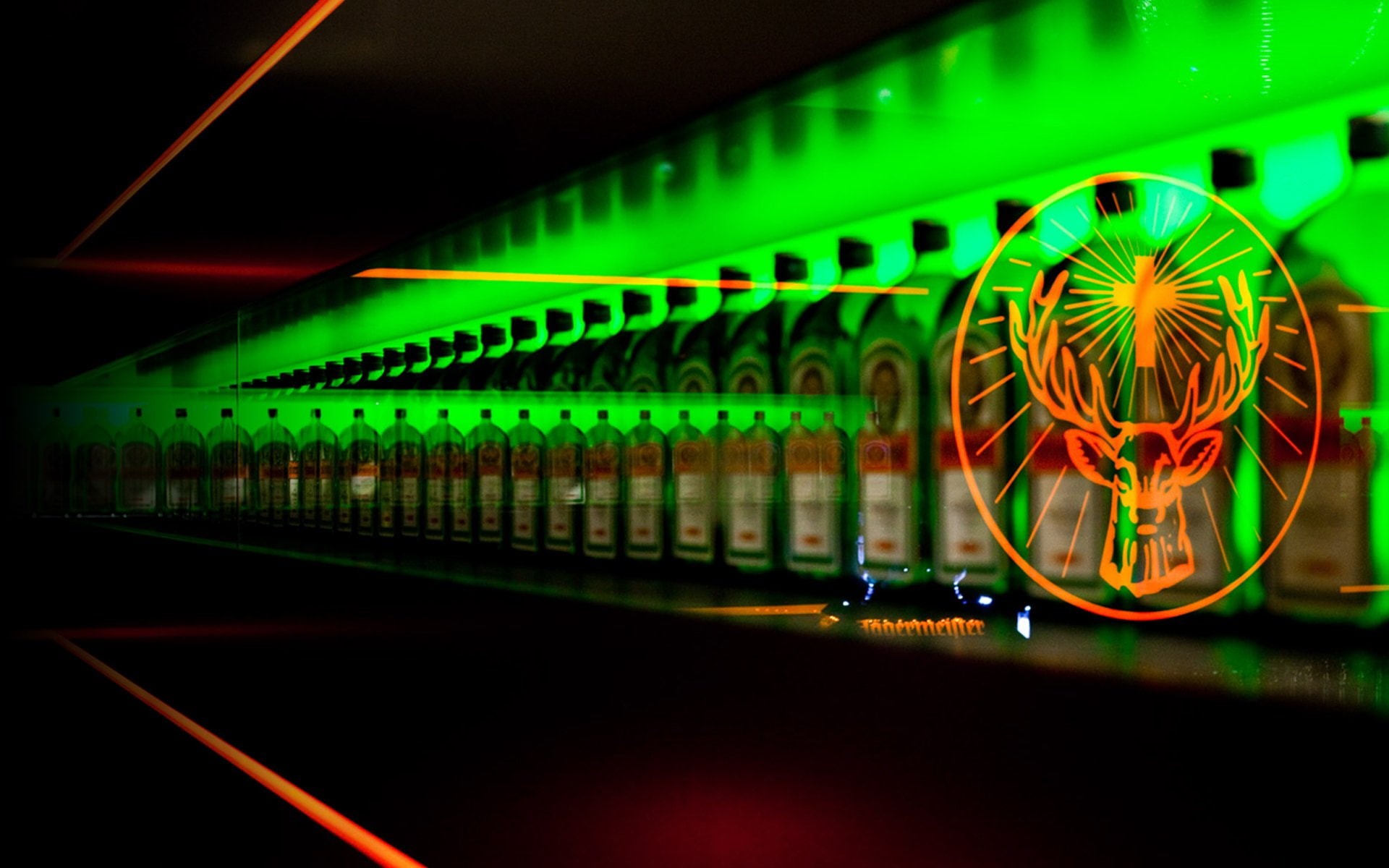 Products, labeled, Jägermeister, bottles, green, 1080P, HD Wallpaper