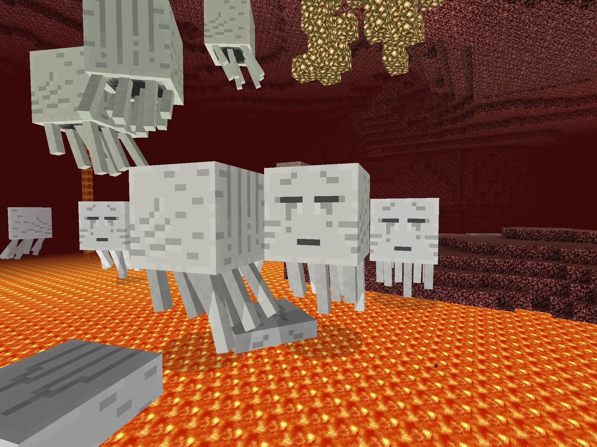 close-up, no people, technology, 3d digital art, communication, Ghost, connection, orange color, Game, 3D, data, large group of objects, screenshot, Minecraft, HD Wallpaper