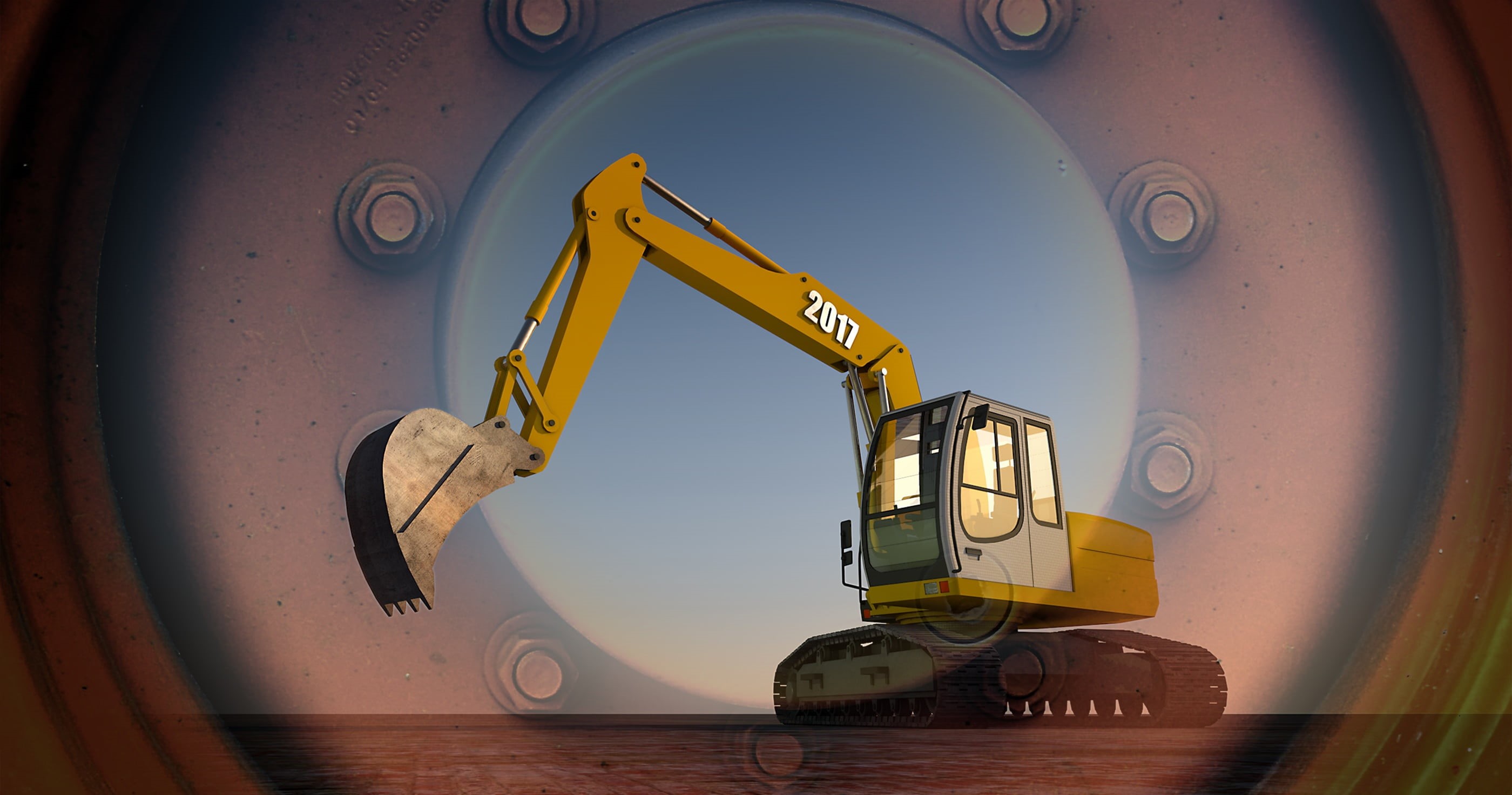 transportation, technology, excavator, contour, industry, nature, monochrome, rendering, fuel and power generation, construction machinery, sky, indoors, HD Wallpaper
