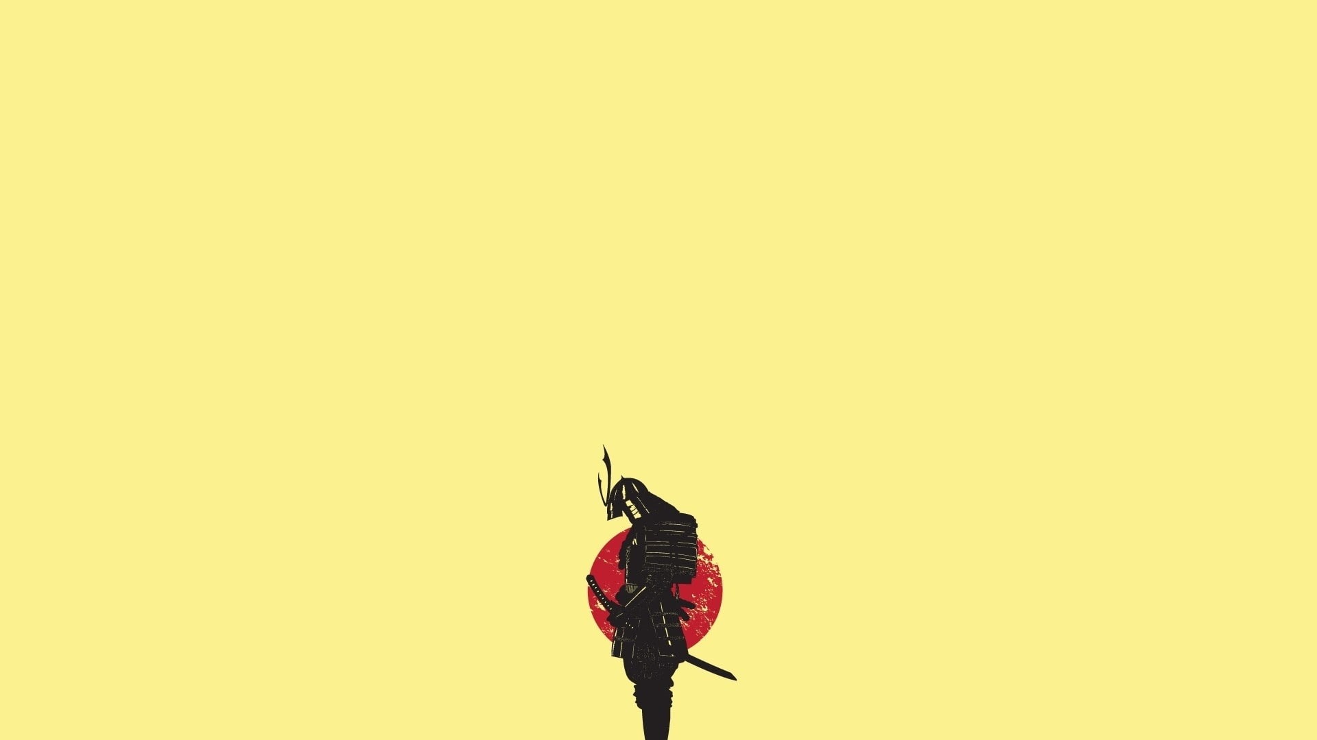 japanese, art, simple, samurai, artwork, solid, 1080P, hd, x, simplistic, minimalistic, Abstract, HD Wallpaper