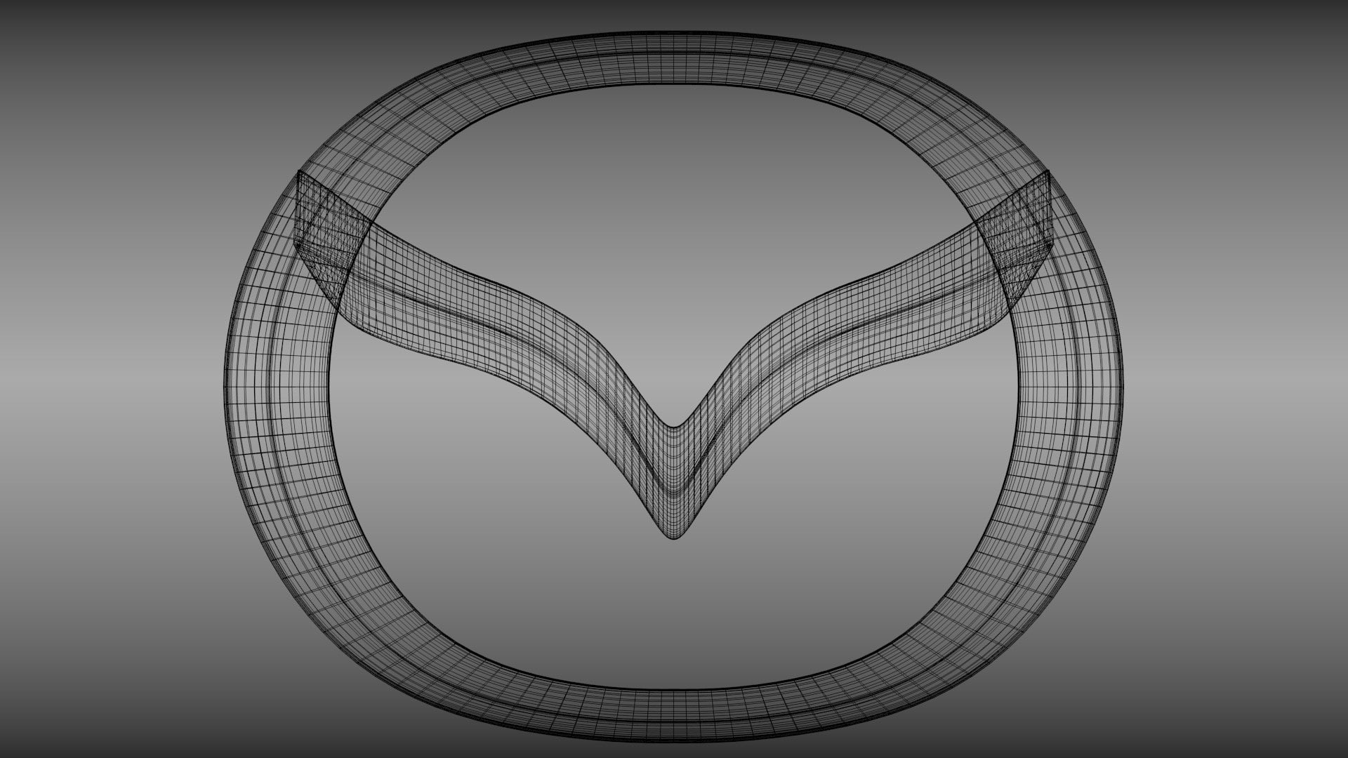 design, geometric shape, 1080P, sky, monochrome digital art simple minimalism render cgi car brand mazda grid gray background symbols wireframe, no people, HD Wallpaper