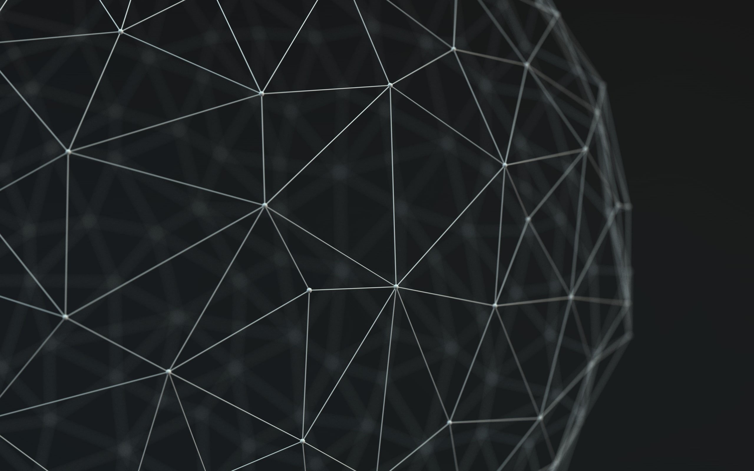 white, no people, geometric shape, creativity, wireframe, complexity, black background, close-up, abstract, full frame, night, indoors, art and craft, dark, HD Wallpaper