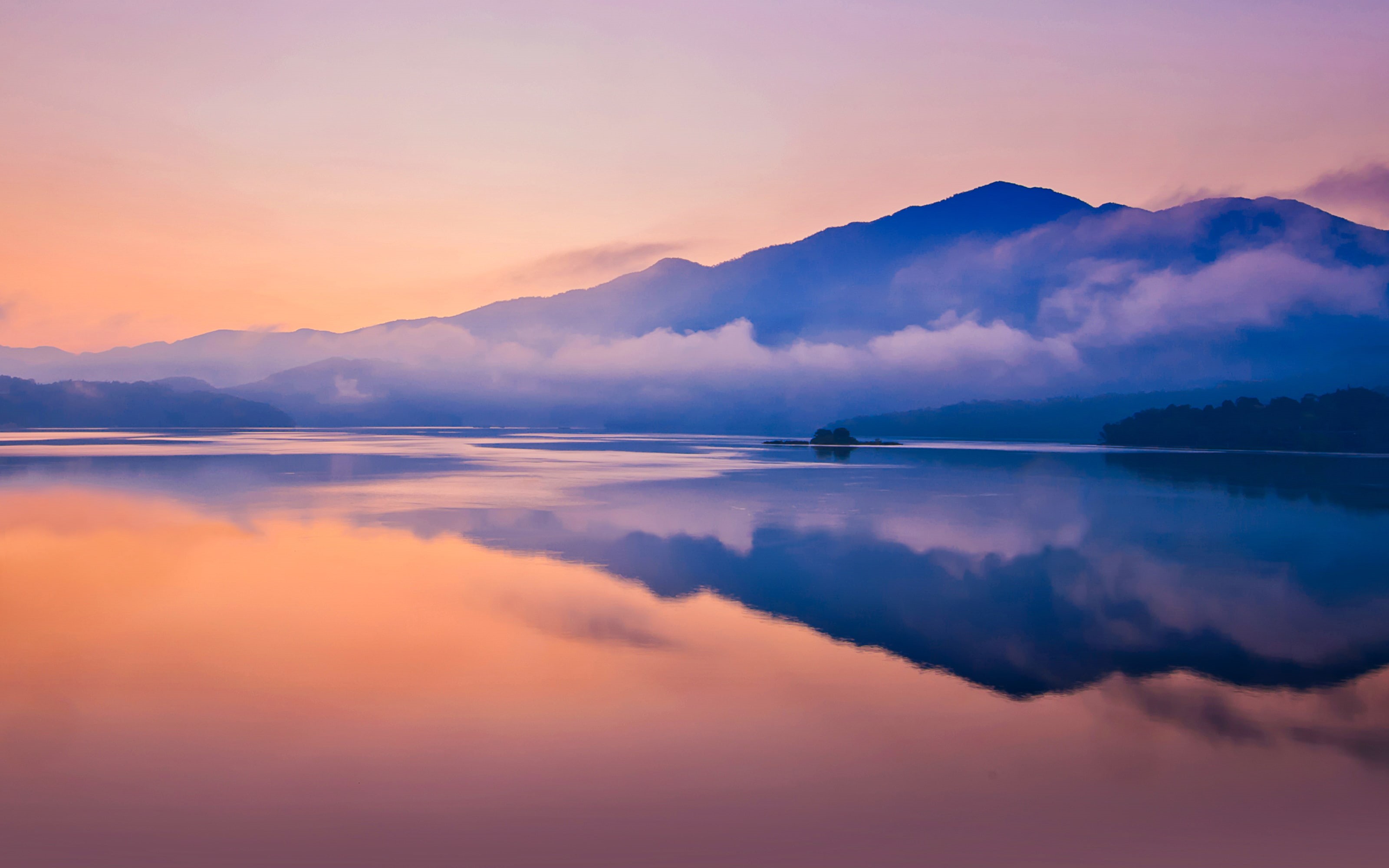 Huawei, tranquility, symmetry, idyllic, lake, scenics - nature, water, tranquil scene, sky, cloud - sky, sunset, beauty in nature, reflection, silhouette, HD Wallpaper