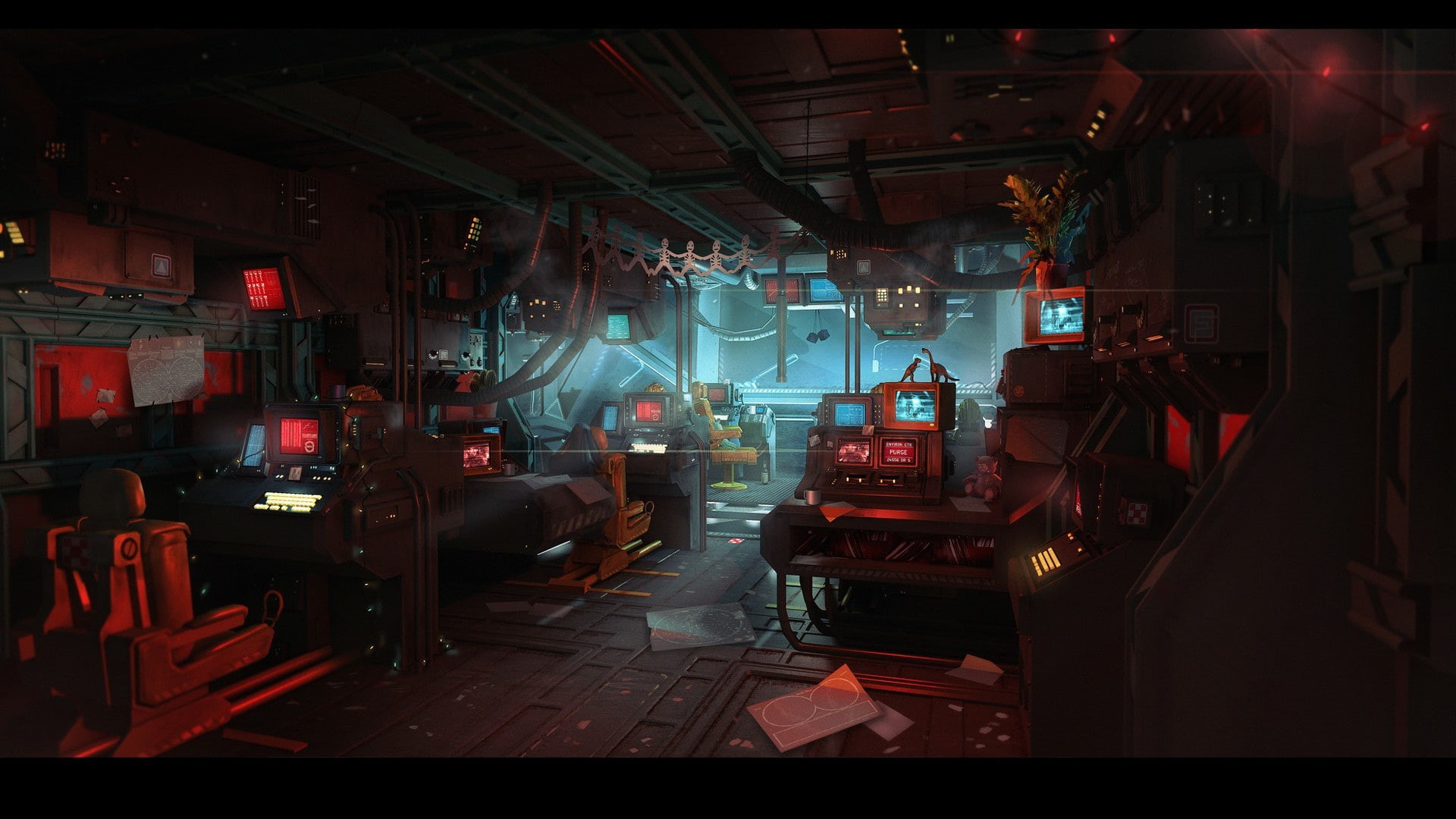 Alien: Isolation, Ships and ship, compartment, anesidorainterior bridge, 1080P, HD Wallpaper