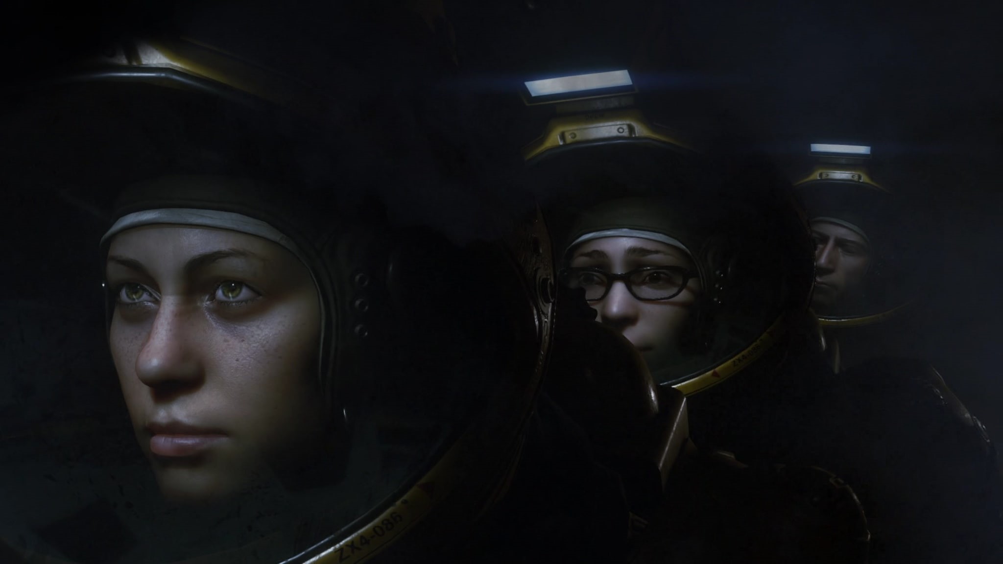 headshot, Alien: Isolation, 1080P, front view, clothing, transportation, two people, people, looking, mode of transportation, close-up, security, government, HD Wallpaper