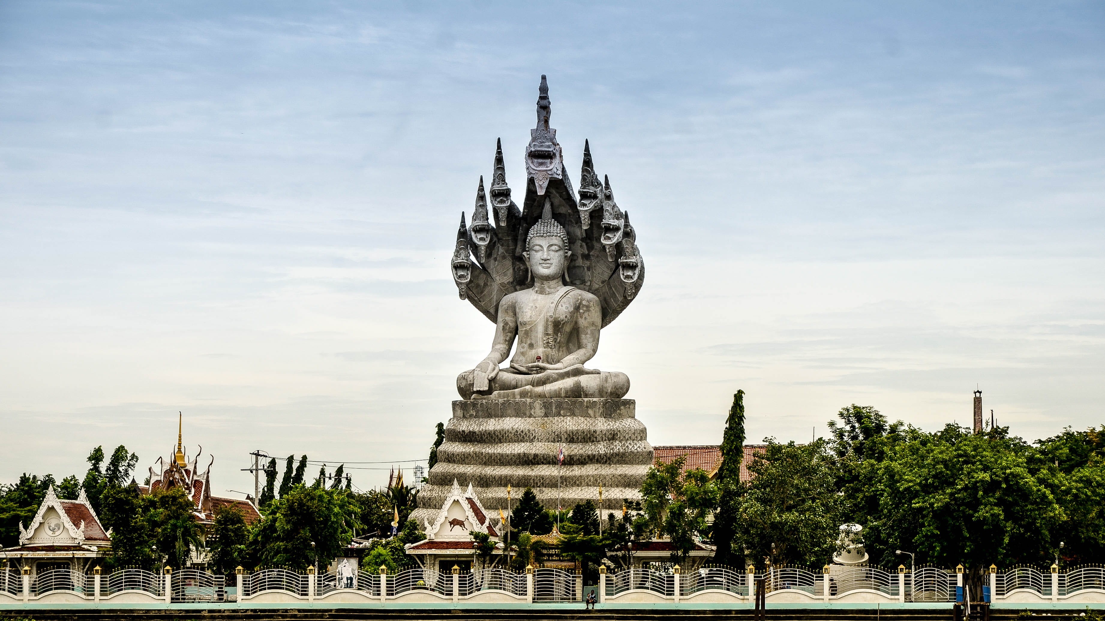 architecture, tree, design, plant, religious, ancient, outdoors, statue, color, hand, religion, old, image, zen, built structure, big, bangkok, stone, art and craft, HD Wallpaper