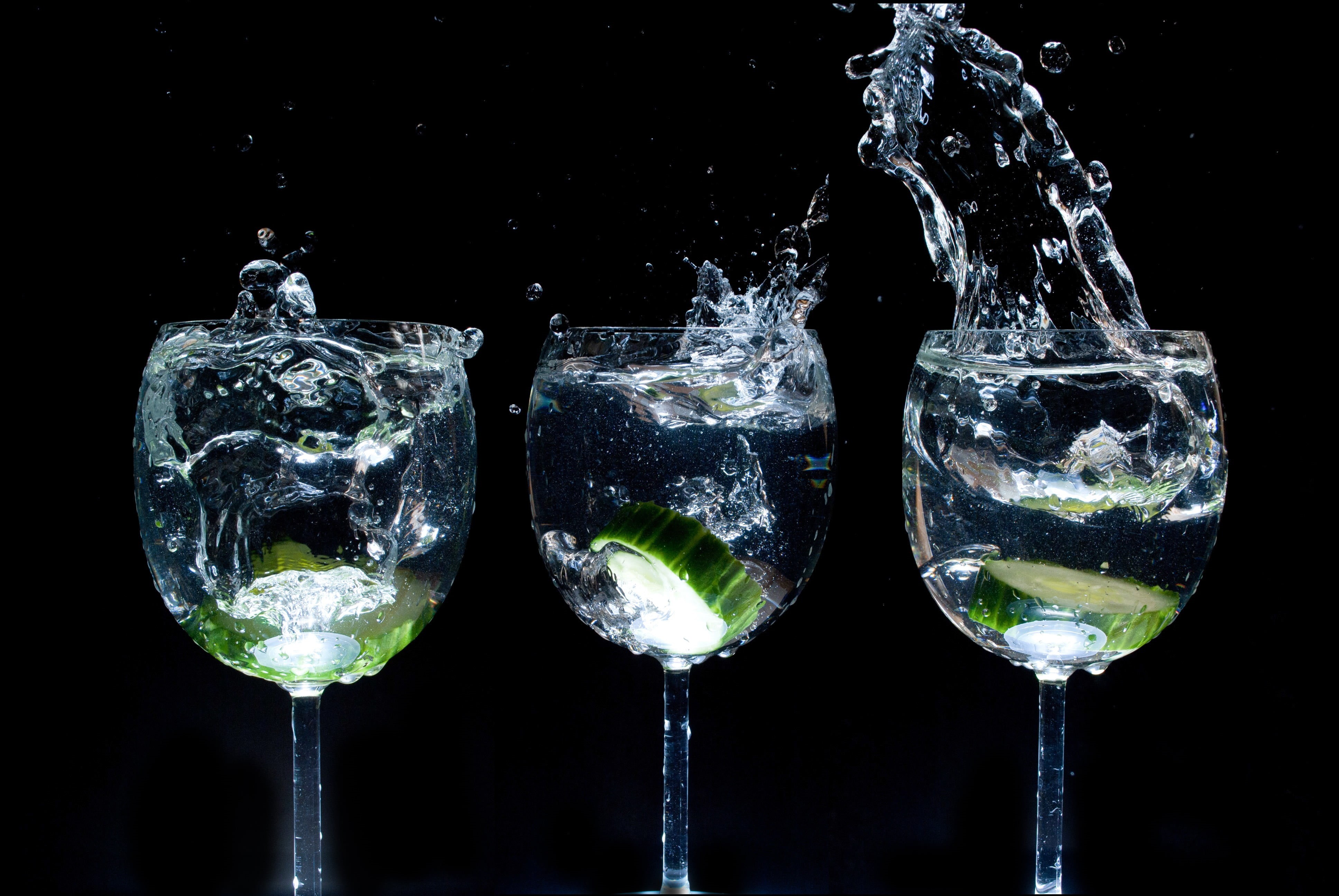 glass, black background, glass - material, studio shot, 4K, transparent, drinking glass, holders, close-up, alcohol, side by side, nature, no people, refreshment, HD Wallpaper