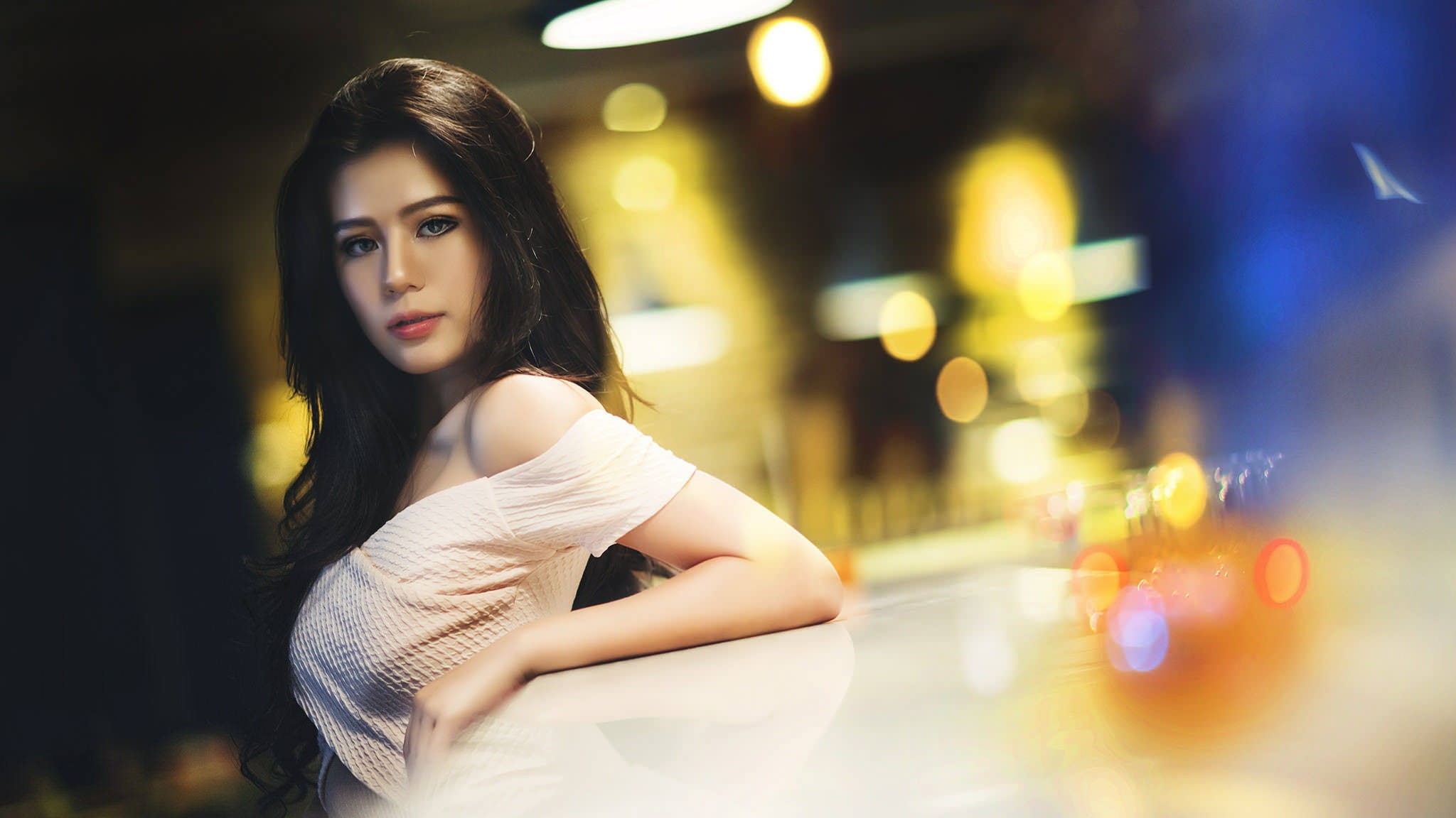 face, portrait, model, asian, women, hair, long hair, long, 1080P, HD Wallpaper
