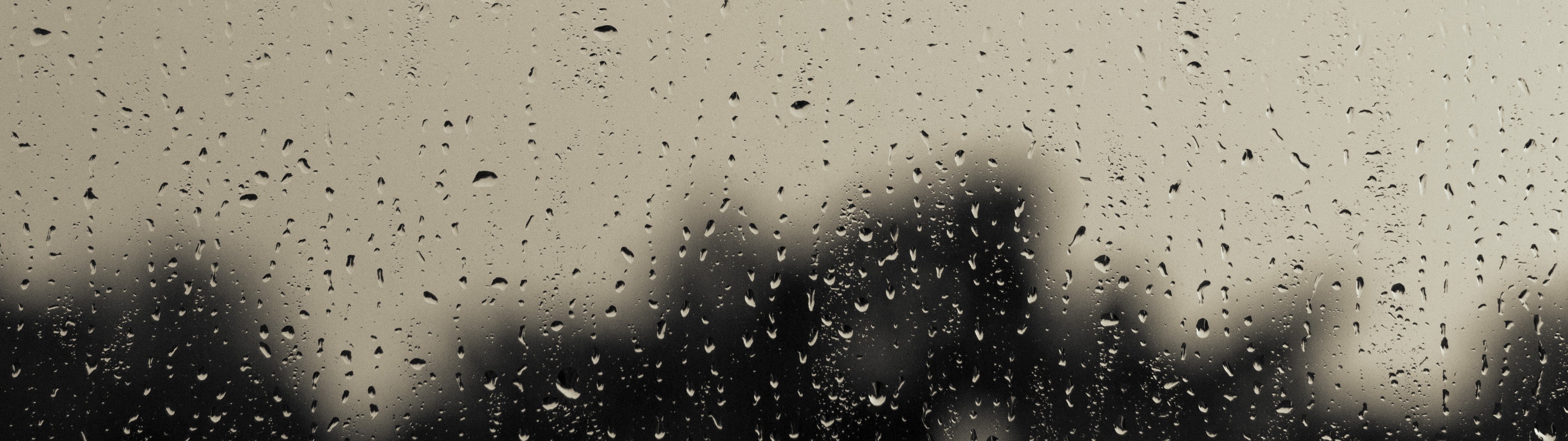 water drops, dual monitors, multiple display, rain, 4K, HD Wallpaper