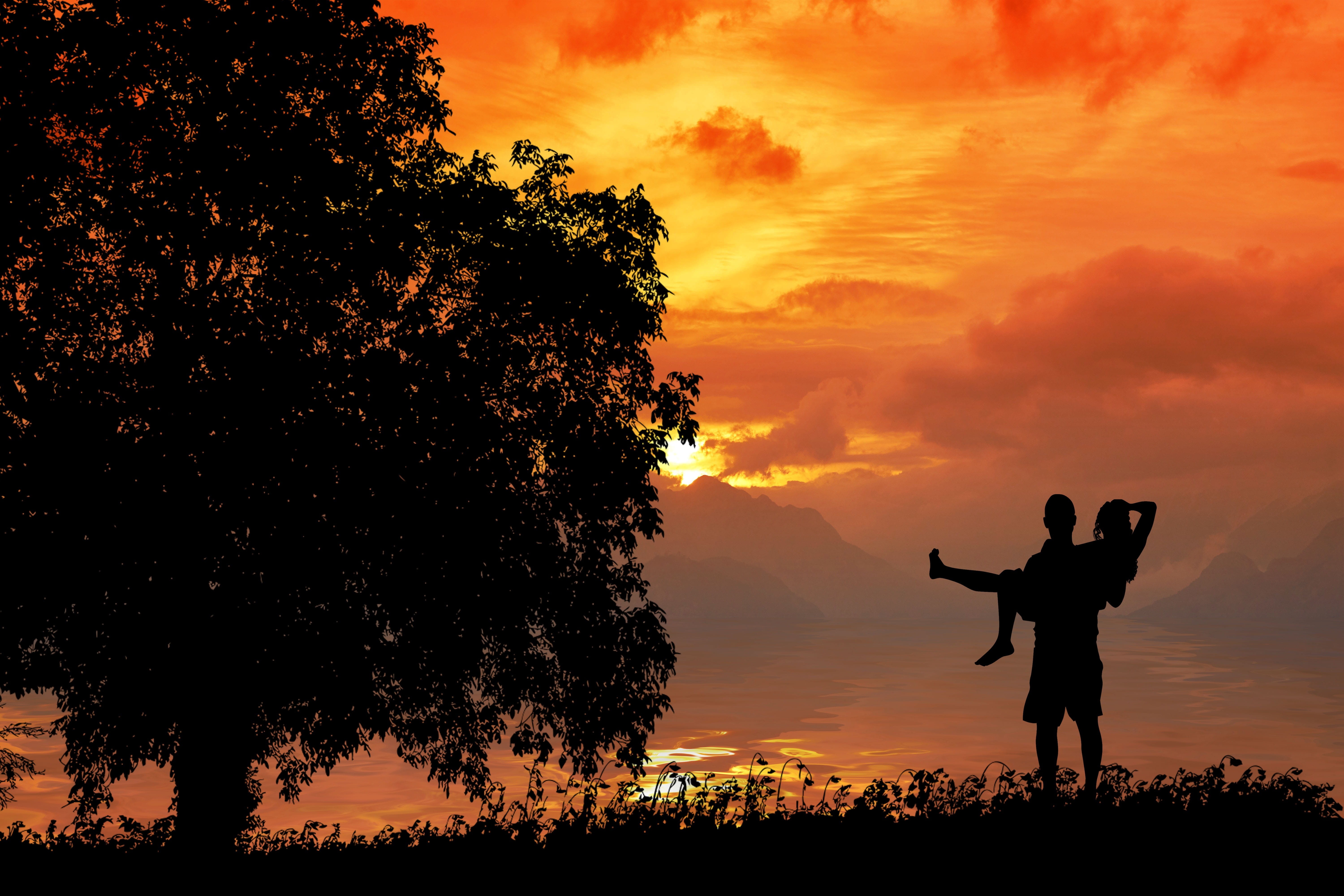 nature, land, sky, lifestyles, romance, human arm, leisure activity, one person, couple, beauty in nature, arms raised, men, orange color, plant, romantic, HD Wallpaper