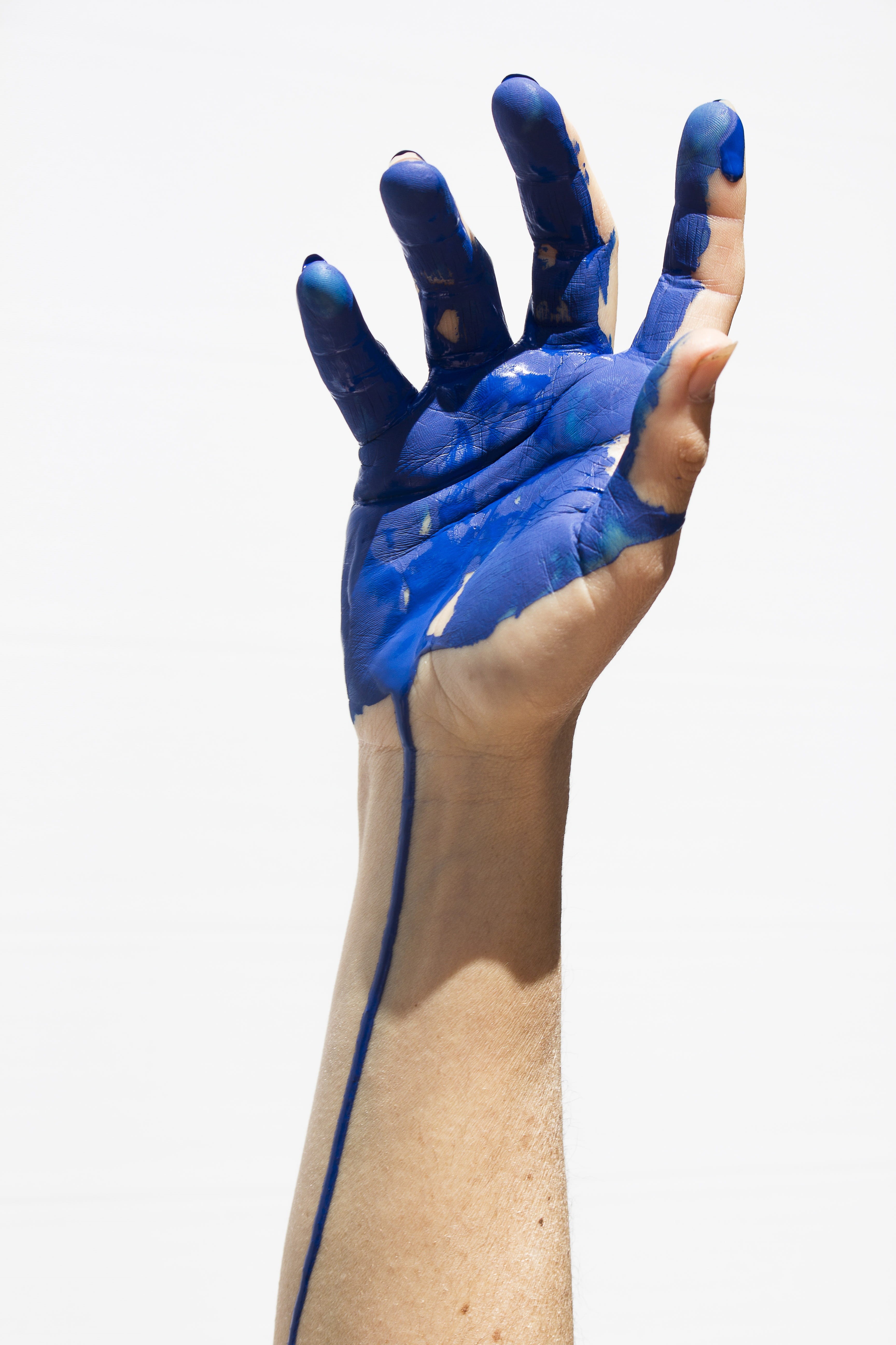 painting, close-up, limb, showing, cut out, blue, copy space, hands, hand sign, paint, thumb, adult, indoors, white background, finger, studio shot, color, Phone HD Wallpaper