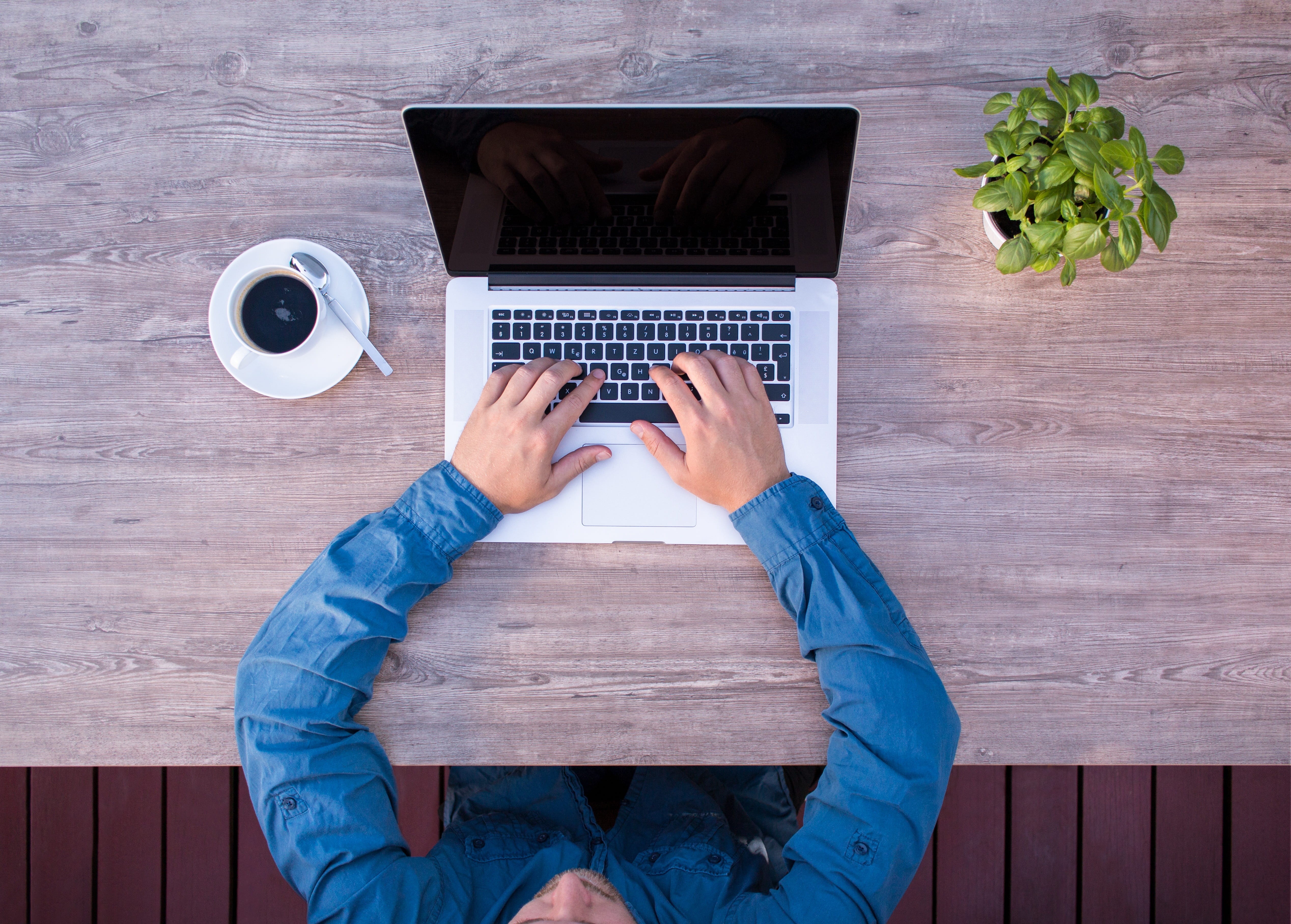 directly above, a middle-aged woman, person, food and drink, one person, macbook, desk, communication, wireless technology, defect, cup, s, work, simply, HD Wallpaper