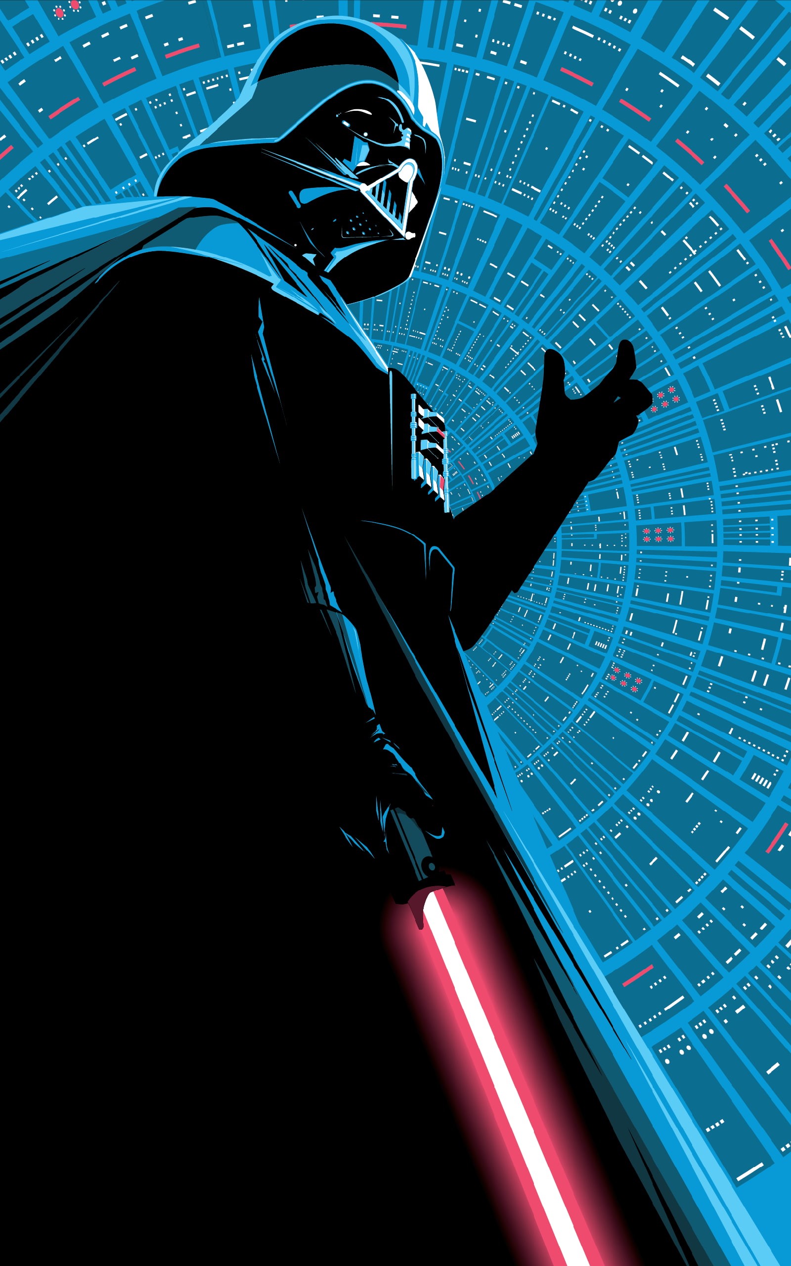 minimalism, Darth Vader, 2K, lightsaber, portrait display, Star Wars, Phone HD Wallpaper