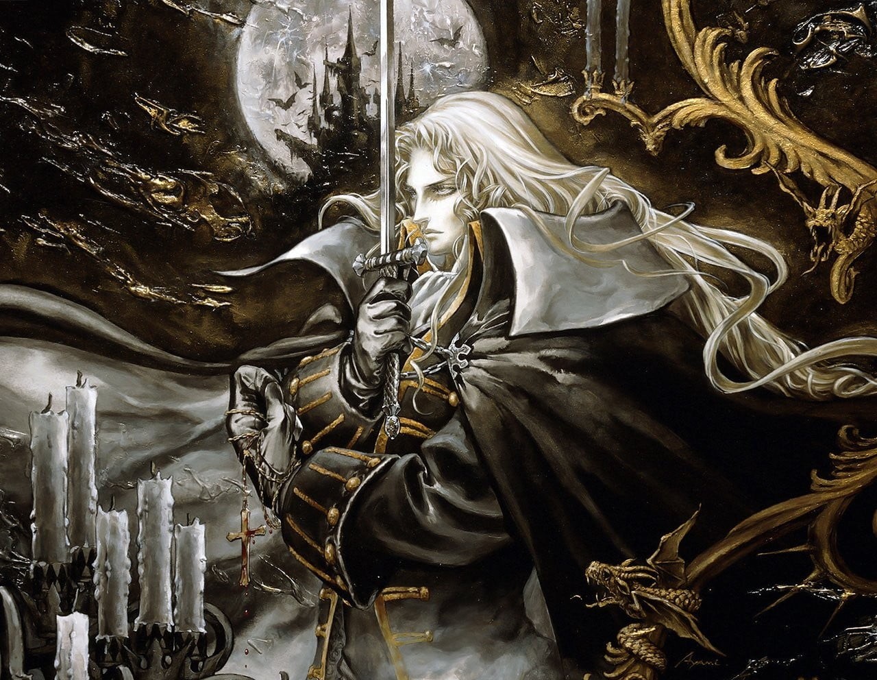 indoors, statue, building, human representation, representation, creativity, religion, Alucard, Castlevania: Symphony of the Night, female likeness, low angle view, HD Wallpaper
