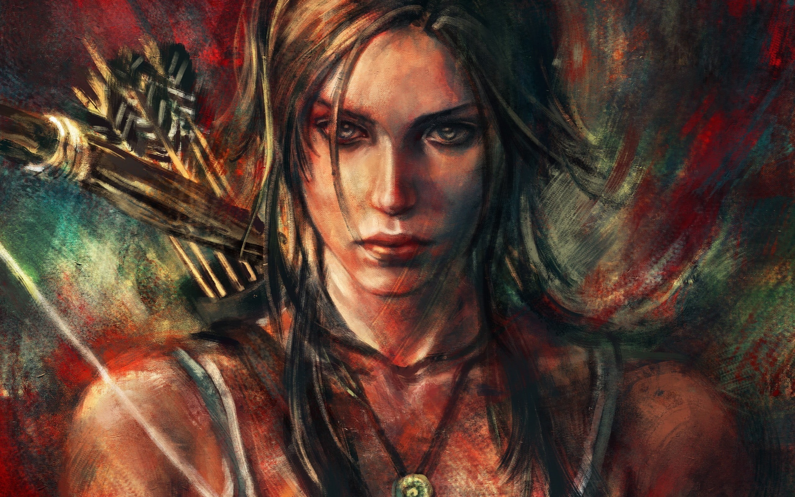 sketch, women, archer, indoors, teenager, one person, lifestyles, video games, young adult, hair, long hair, artwork, portrait, young women, headshot, woman, HD Wallpaper