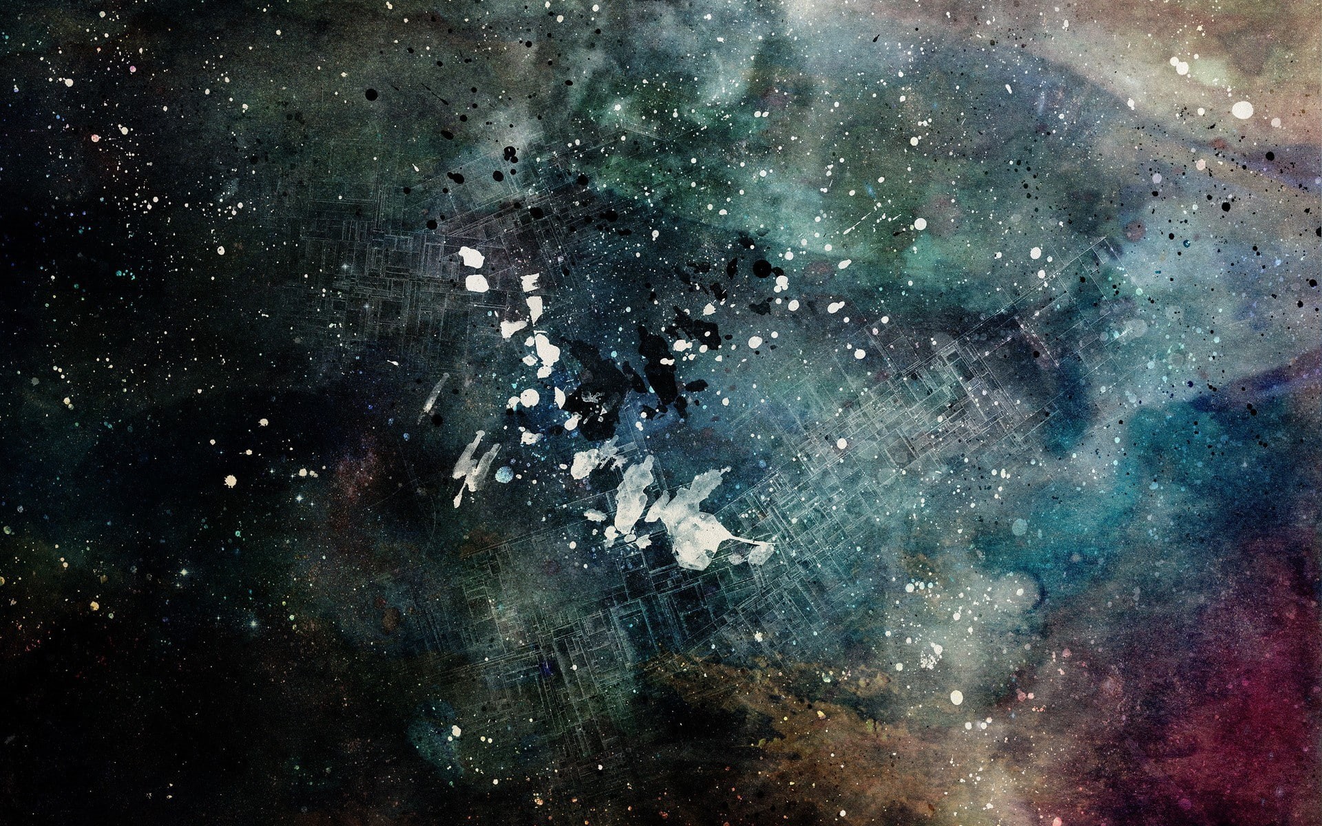1080P, abstract, paint splatter, grunge, artwork, Alex Cherry, HD Wallpaper