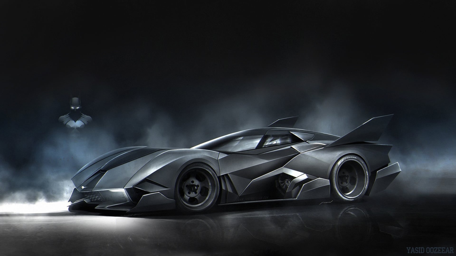 black cars, 1080P, digital art, Batmobile, vehicle, car, Batman, HD Wallpaper