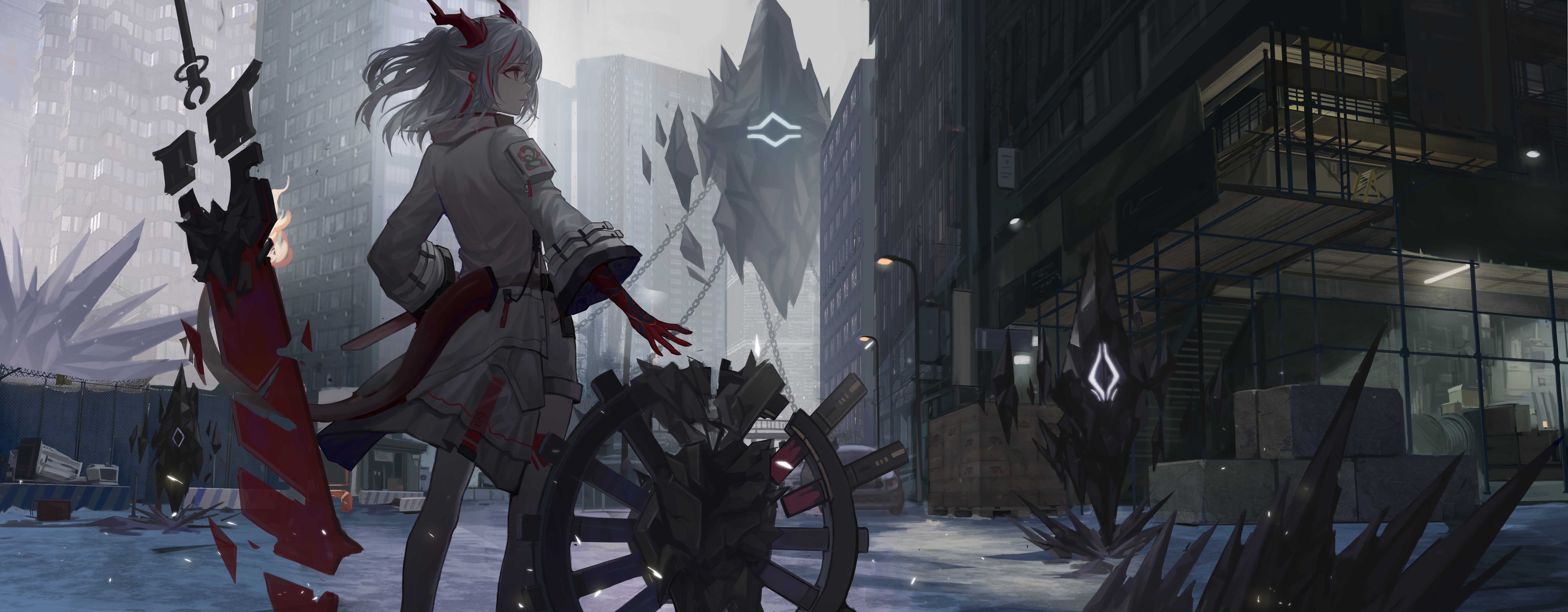 anime girls, Arknights, sketch (artist), anime, 8K, Nian(Arknights), HD Wallpaper