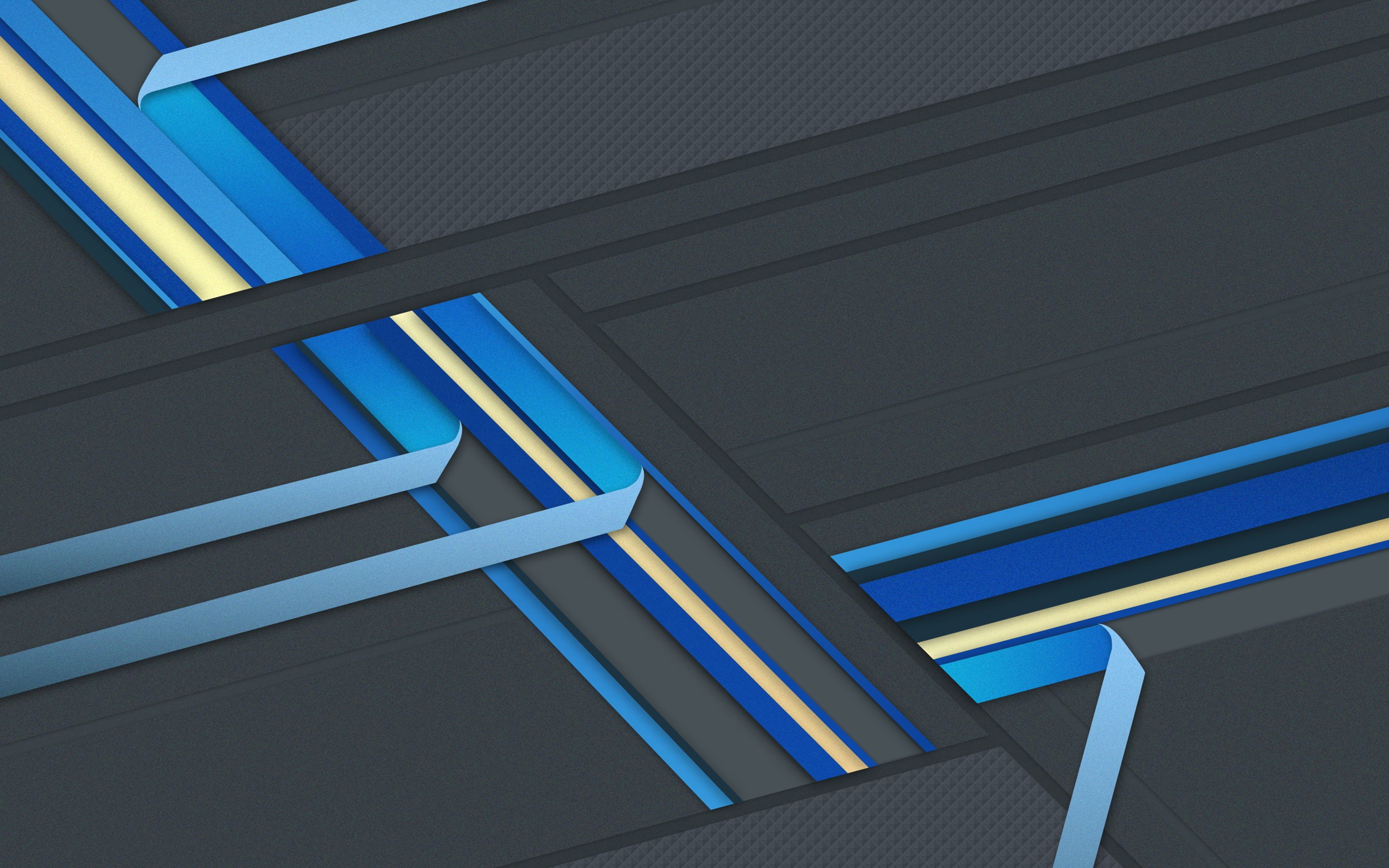 Blue, Material, Lines, Design, abstract, 2K, HD Wallpaper