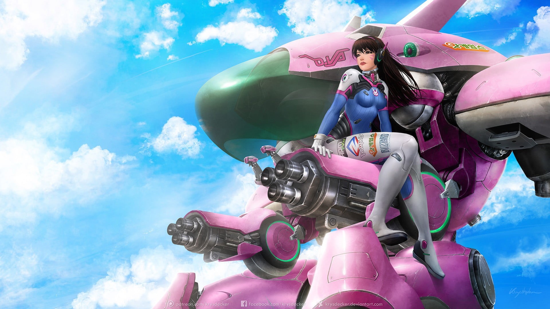 nature, Overwatch, power, inflatable, D.Va (Overwatch), technology, land Vehicle, sky, happiness, engine, mech, futuristic, blue, d, females, imagination, HD Wallpaper