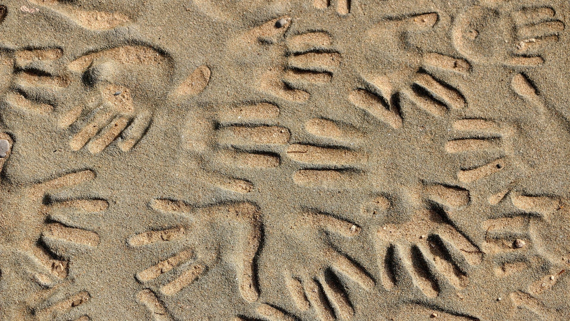 brown, close-up, rug, nature, sunlight, outdoors, handprints, art and craft, gray, sand, full frame, day, text, western script, artwork, craft, high angle view, HD Wallpaper