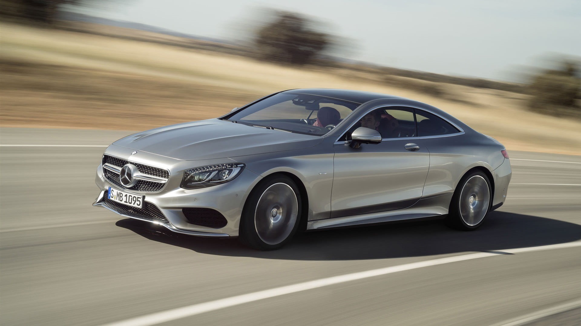 marking, road marking, silver colored, gray, mercedes, transportation, sedan, luxury, symbol, land vehicle, wheel, speed, road, on the move, 1080P, mode of transportation, HD Wallpaper