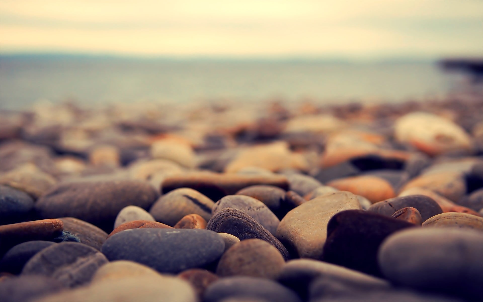 sand, copy Space, outdoors, macro, backgrounds, rock, close-up, abundance, sea, focus on foreground, stones, gray, nature, day, sky, water, abstract, 1080P, HD Wallpaper