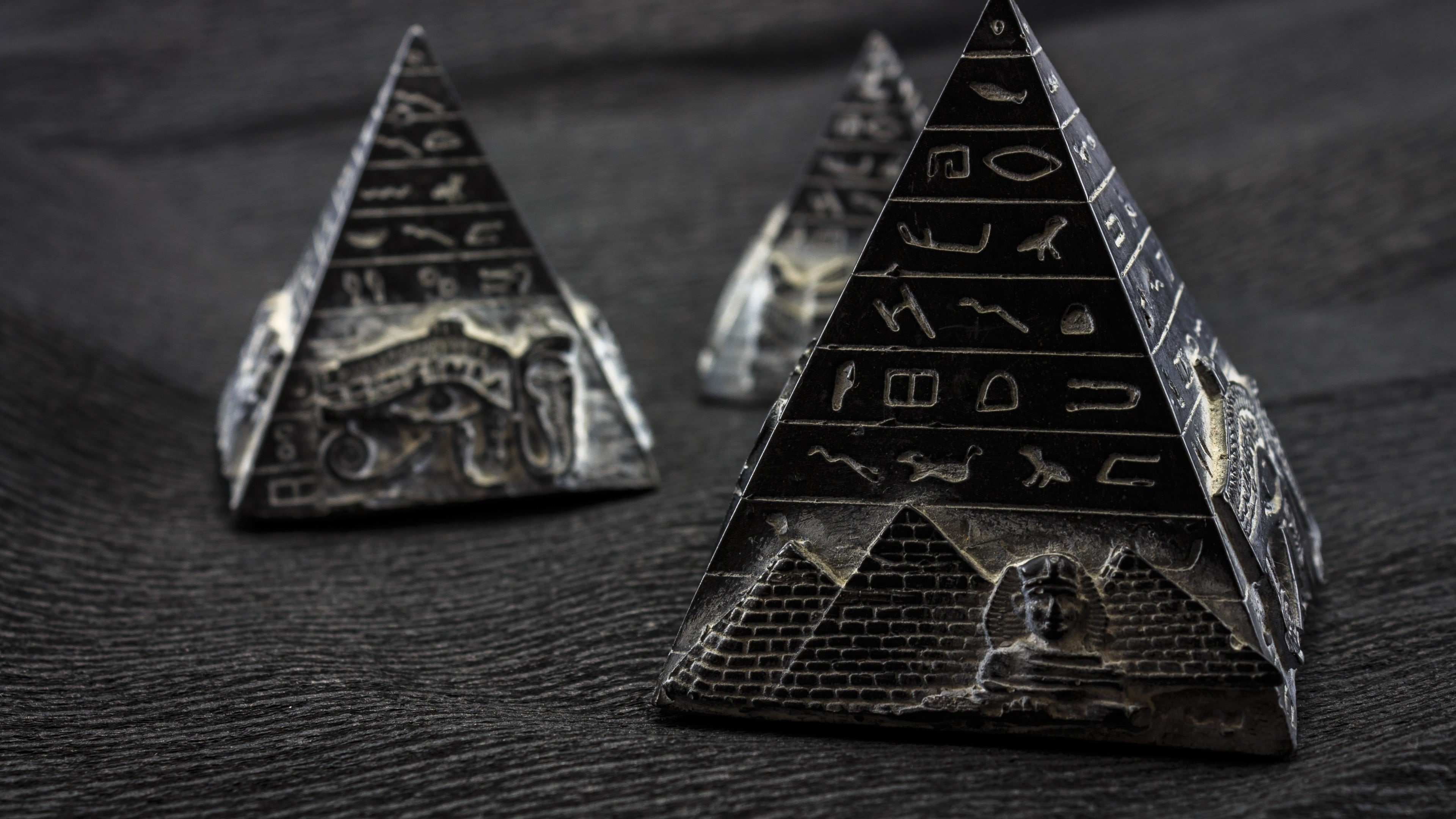 triangle shape, shape, pyramid shape, wooden, representation, indoors, white, black, high angle view, table, hieroglyphs, no people, star shape, focus on foreground, HD Wallpaper