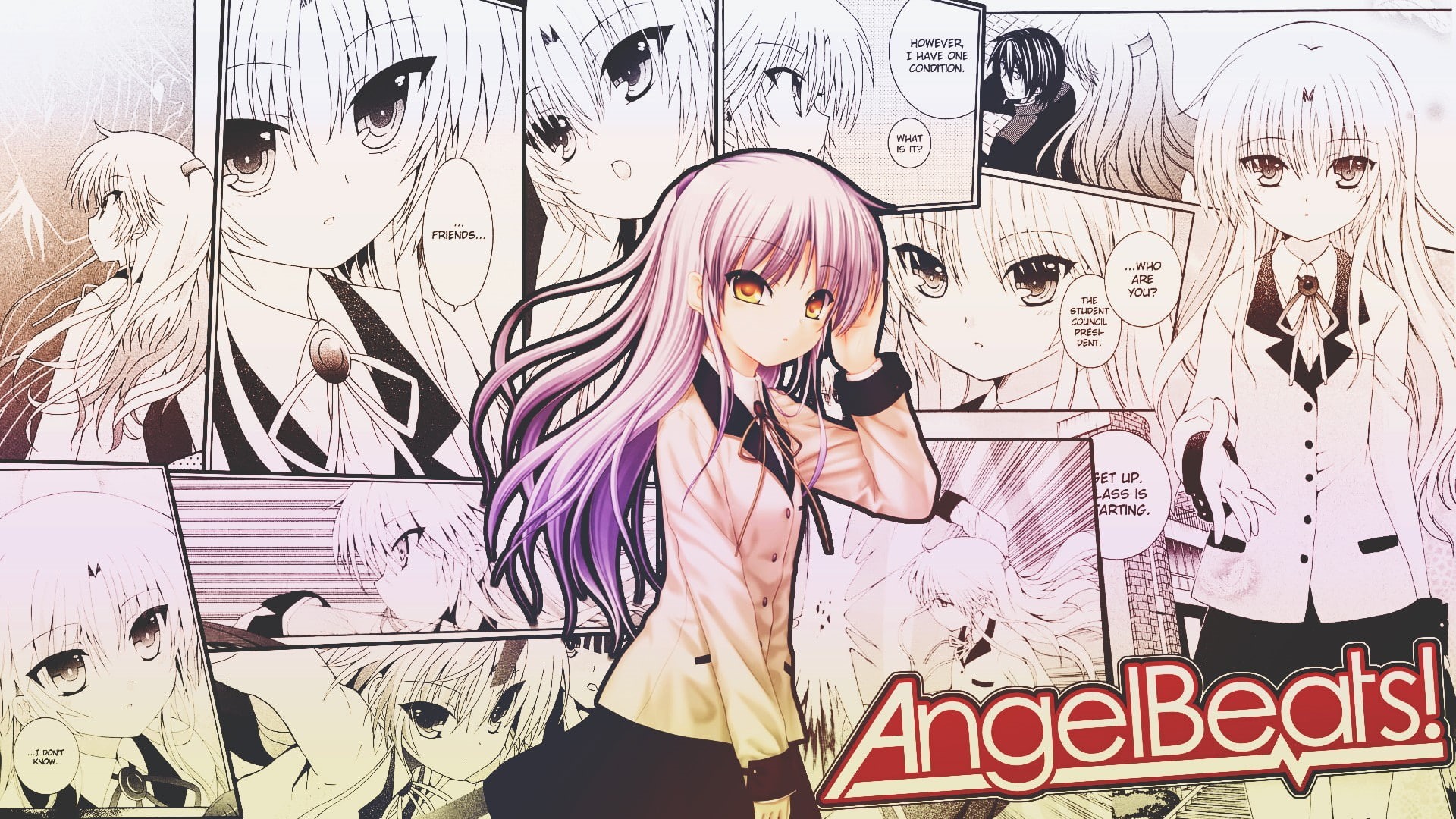 communication, Angel Beats!, creativity, variation, multi colored, 1080P, anime girls, standing, graffiti, wall - building feature, representation, Tachibana Kanade, HD Wallpaper