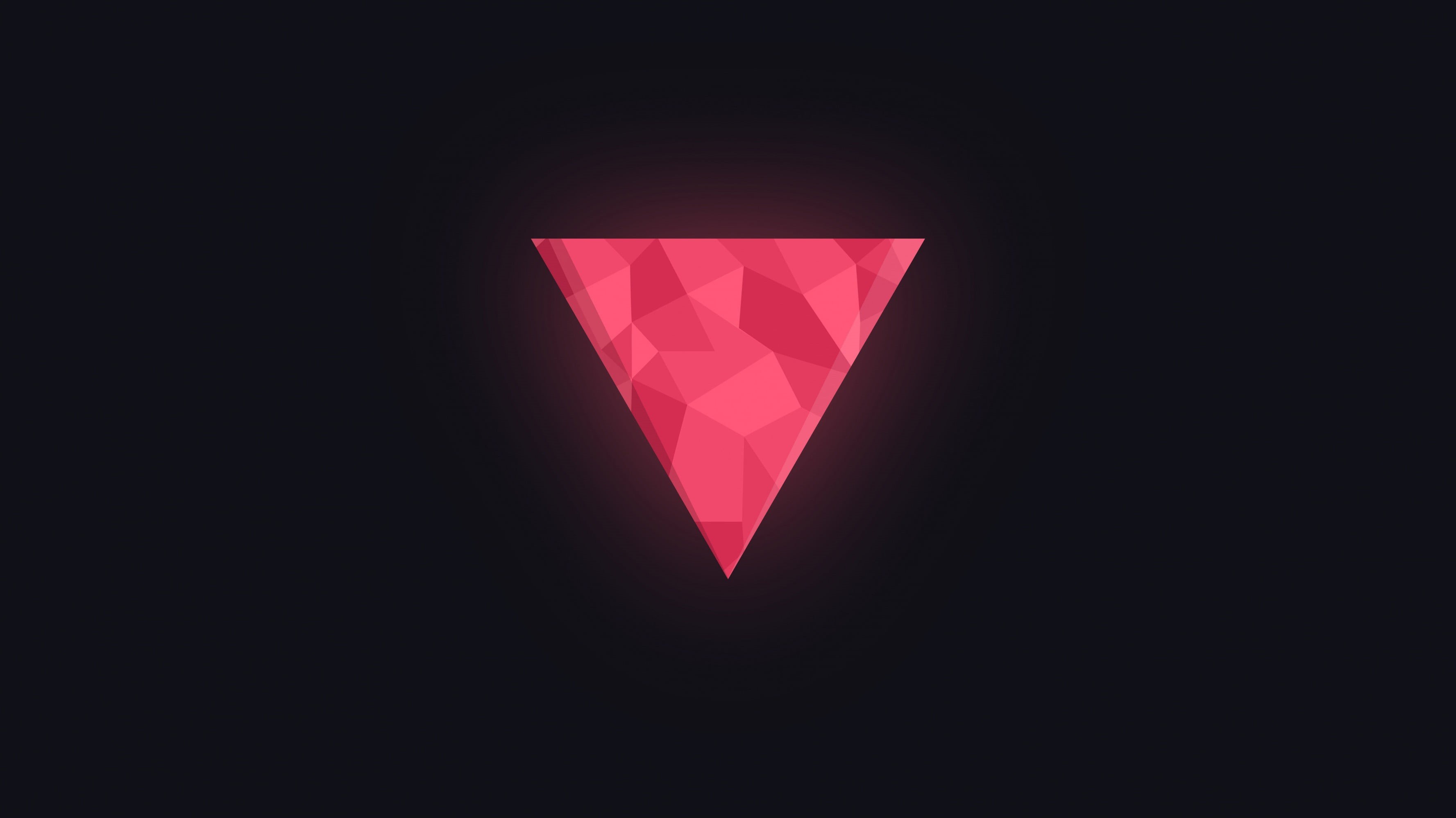 love, no people, triangle shape, emotion, heart shape, positive emotion, 2K, valentines day - holiday, glowing, minimalism, black color, illuminated, studio shot, HD Wallpaper