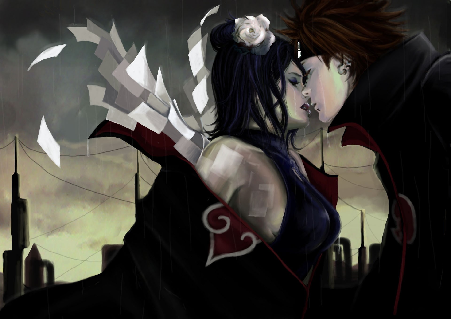 Anime, Konan (Naruto), Pain (Naruto), 1080P, Naruto, HD Wallpaper
