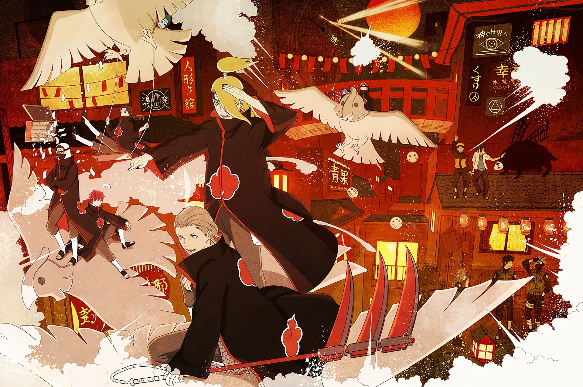 1080P, Sasori (Naruto), Kisame Hoshigaki, Kakuzu (Naruto), Konan (Naruto), Kakashi Hatake, Naruto, Itachi Uchiha, Deidara (Naruto), Pain (Naruto), Naruto Uzumaki, HD Wallpaper