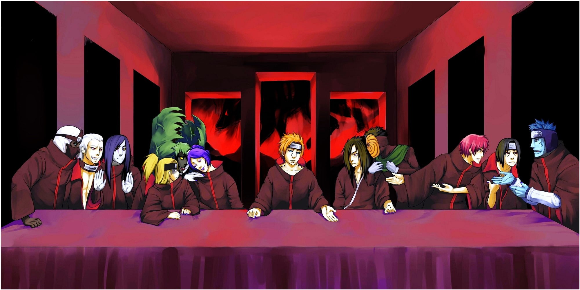 1080P, Naruto: Shippuden, shippuden, hoshigaki, hd, uchiha, deidara, kisame, ze, sasori, orochimaru, art, itachi, naruto, Uchiha Itachi, kyuubi, last, HD Wallpaper