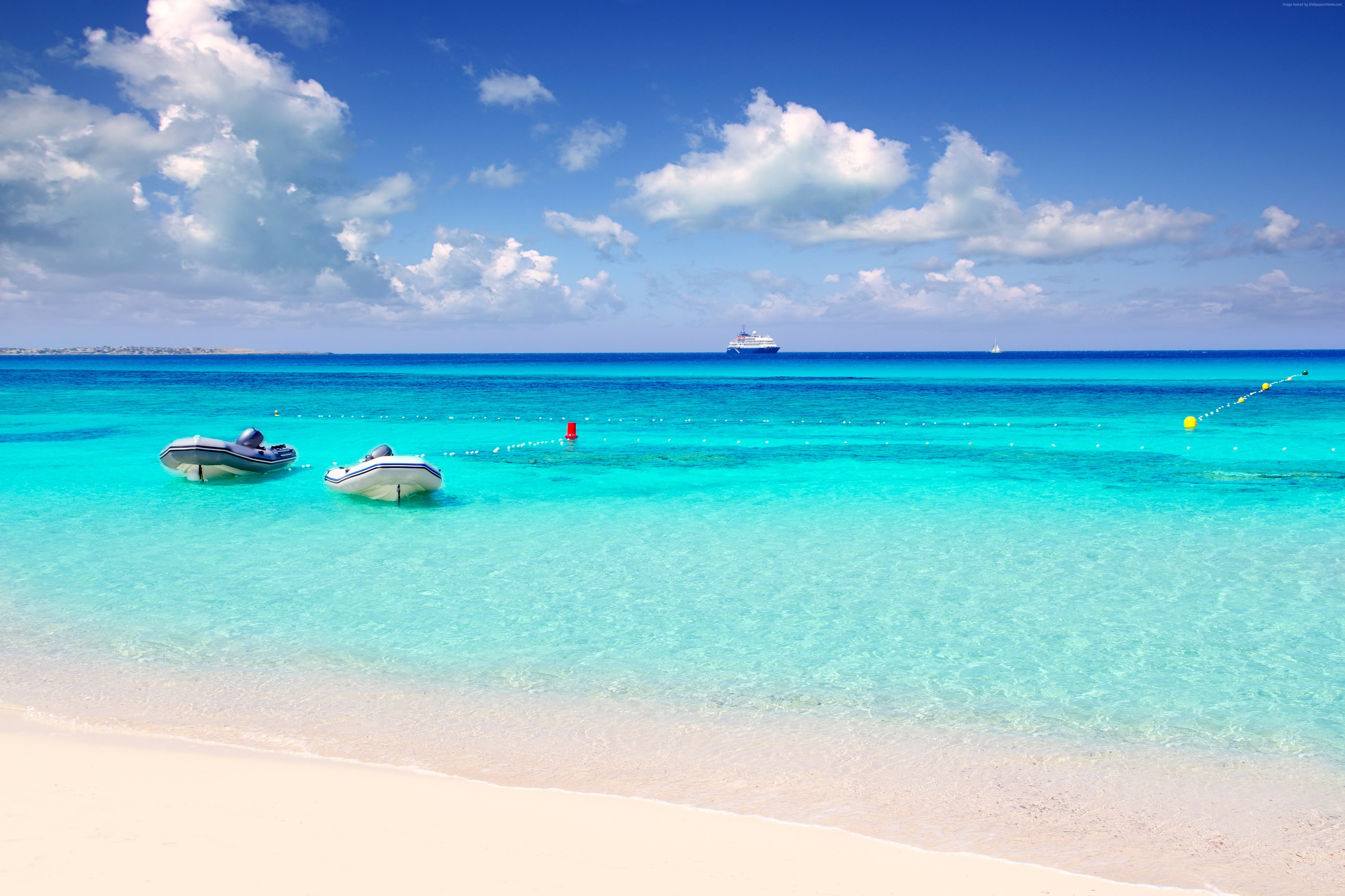 Travellers Choice Awards 2016, Best beaches of 2016, Balearic Islands, Playa de Ses Illetes, Spain, 5K, Formentera, HD Wallpaper